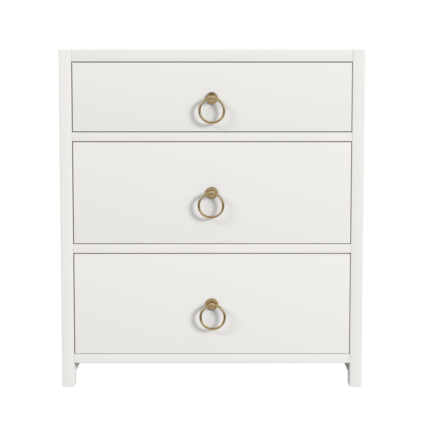 Lark 3 Drawer Nightstand in White 5671304
