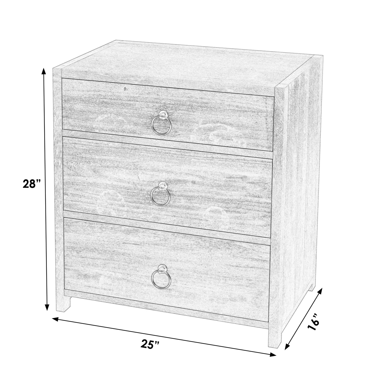 Lark Natural 3 Drawer Nightstand in Light Brown 5671312