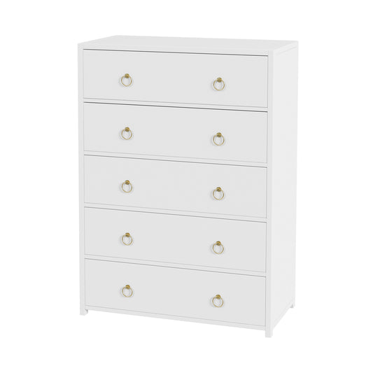 Lark 5 Drawer Dresser in White 5672304
