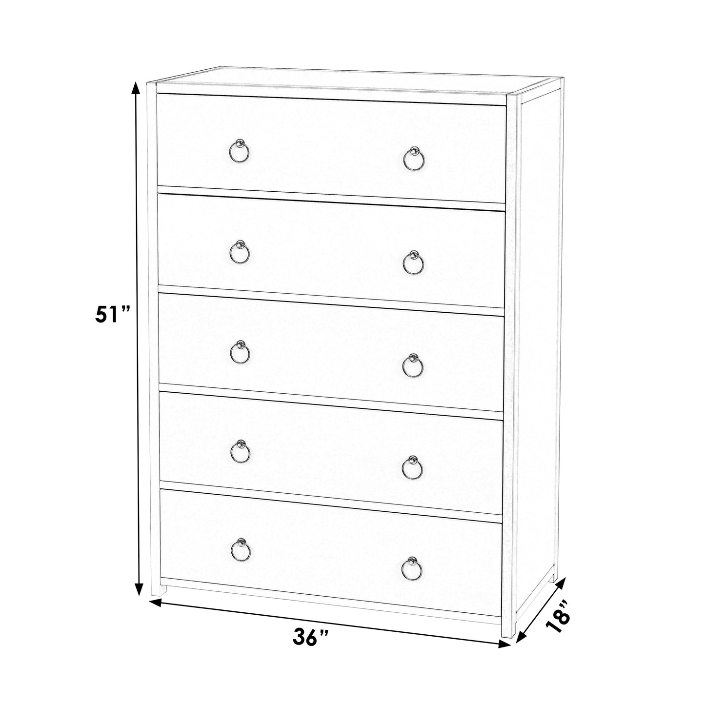 Lark 5 Drawer Dresser in Light Brown  5672312