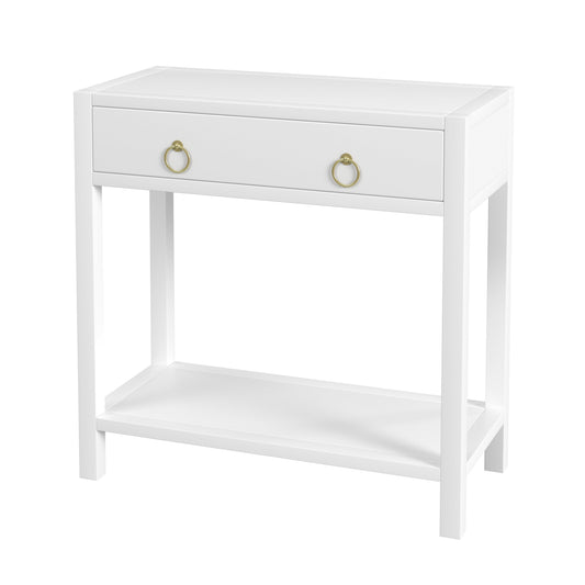 Lark 30" Wood 1-Drawer Nightstand in White  5675304