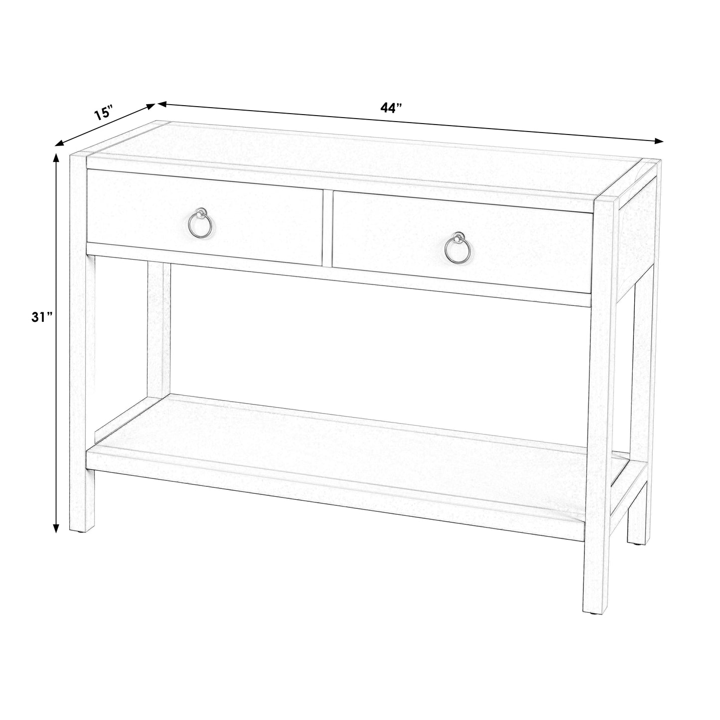 Lark 44" Wood Console Table in Navy Blue 5676291