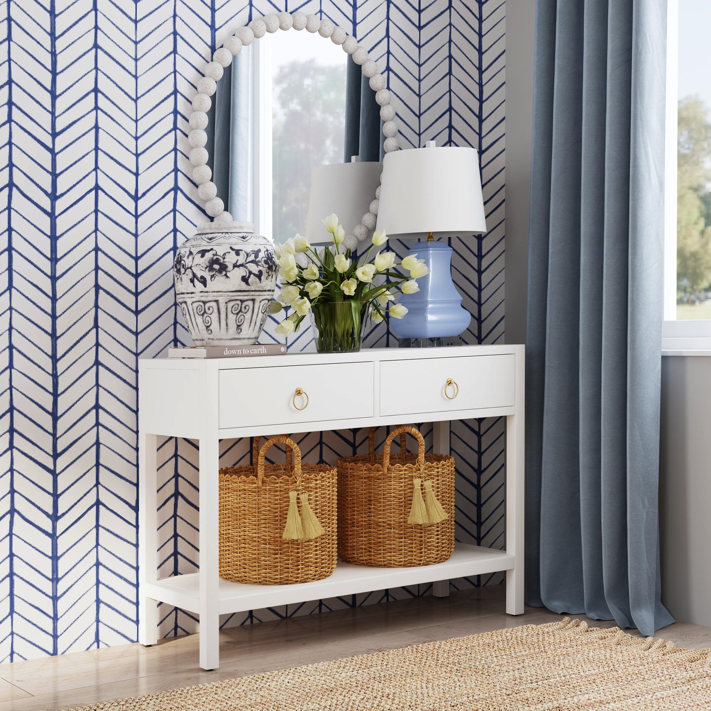 Lark 44" Wood Console Table in White 5676304