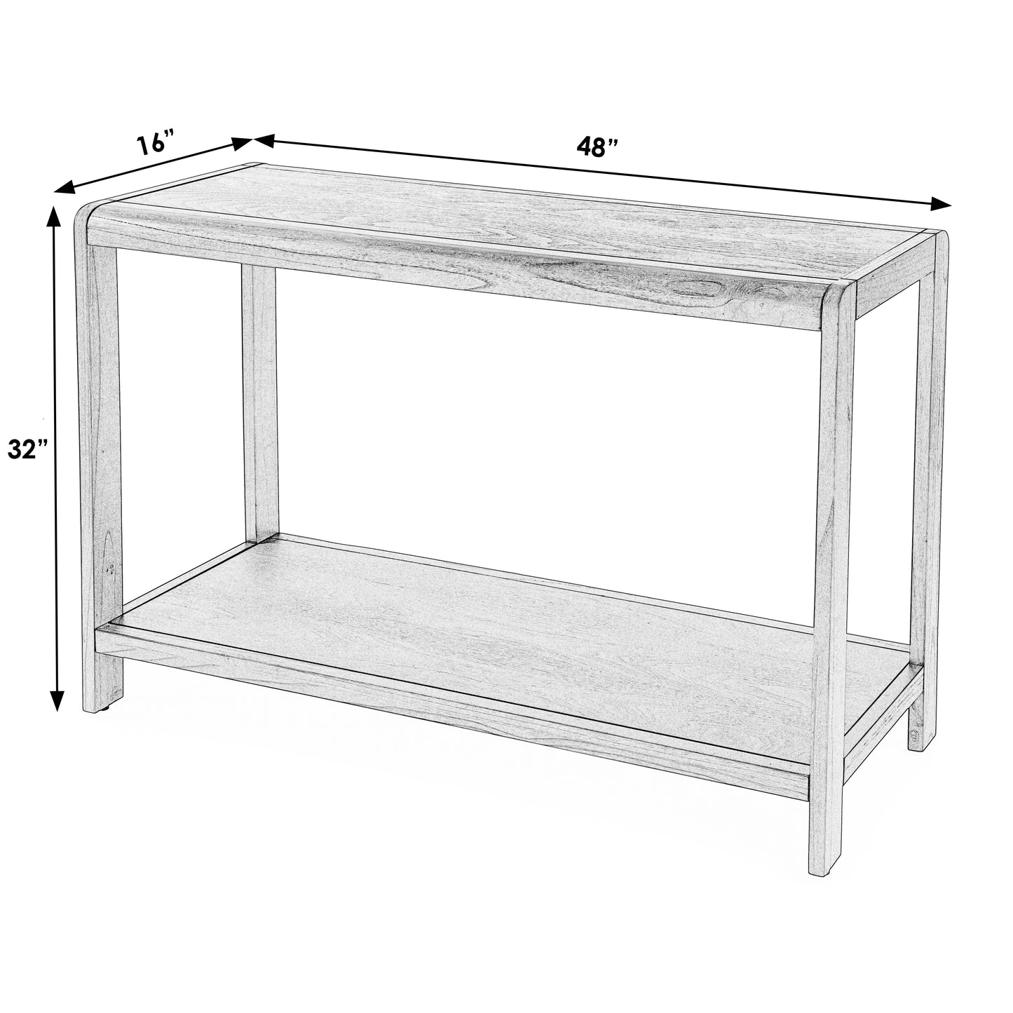 Hanover 48" Walnut Console Table in Dark Brown 5680188