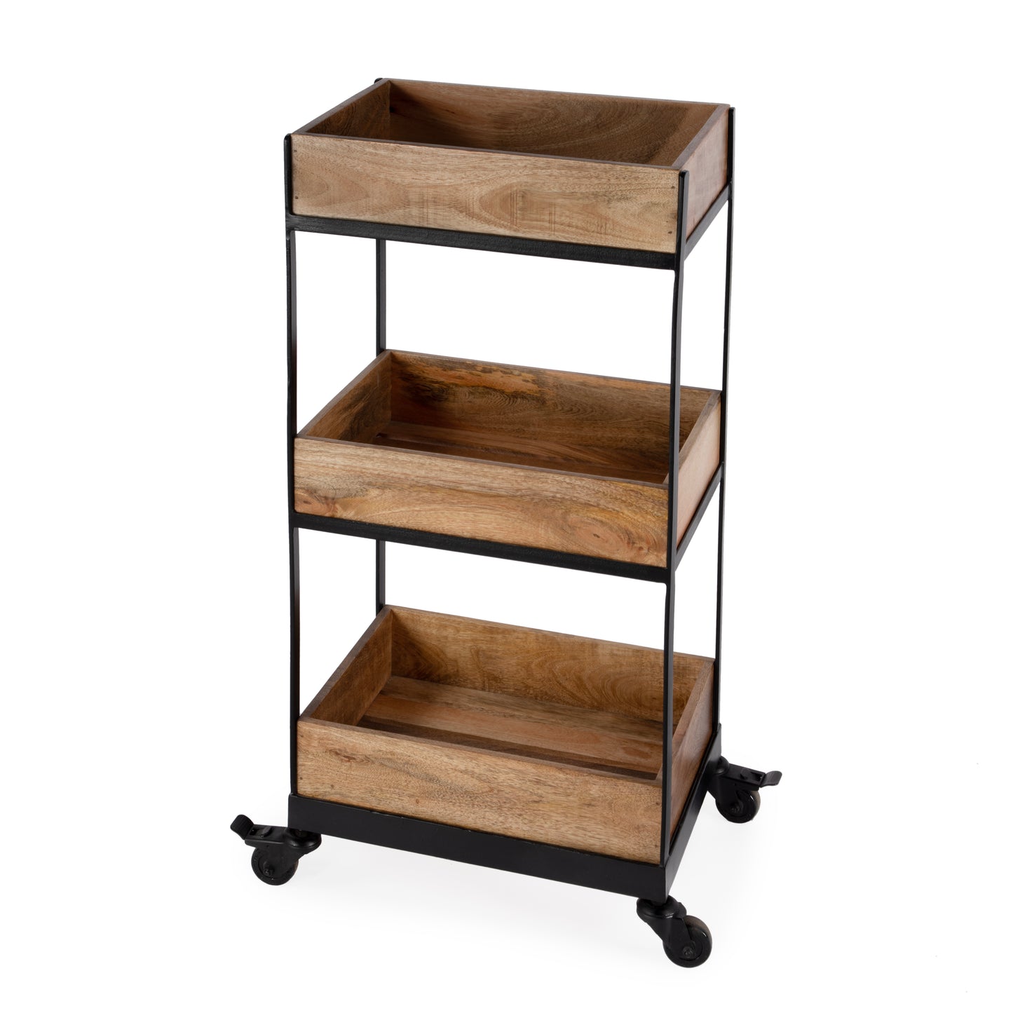 Fulham Rustic 3-Tier Serving Cart in Light Brown 5685330