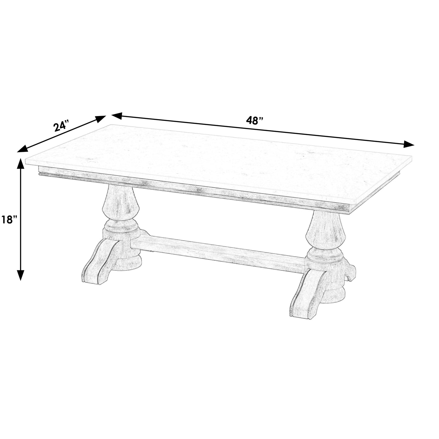 Danielle Marble Coffee Table in Tan/Beige 5692415