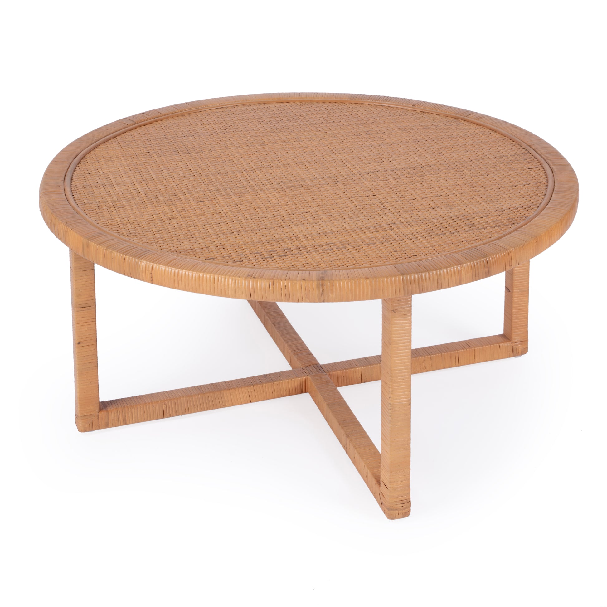 Butler Specialty Company Captiva 39 in. W Round Rattan Coffee Table, Natural