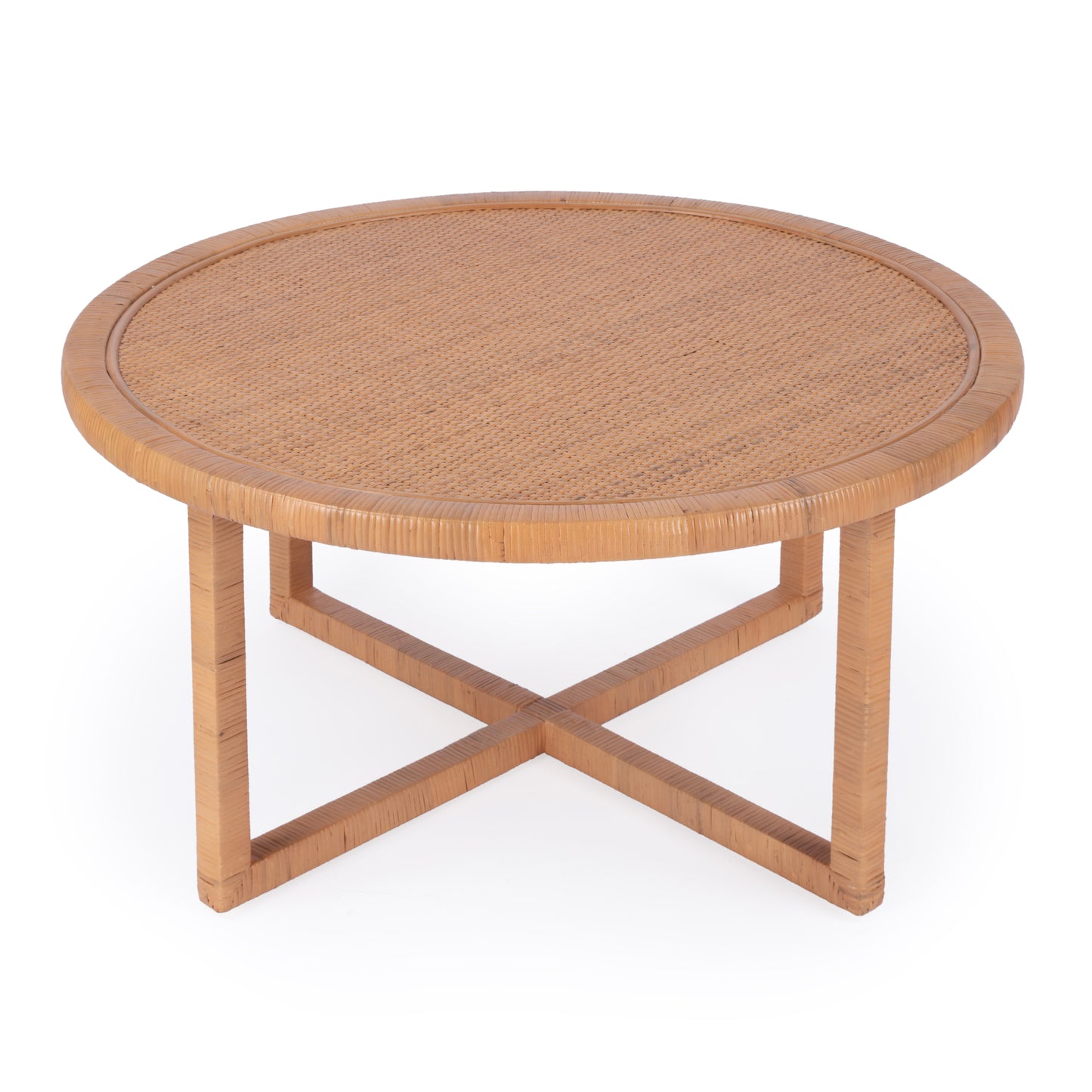 Butler Specialty Company Captiva 39 in. W Round Rattan Coffee Table, Natural