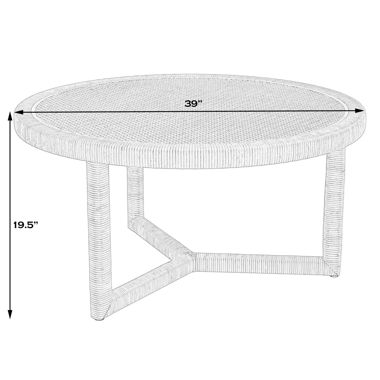 Butler Specialty Company Captiva 39 in. W Round Rattan Coffee Table, Natural