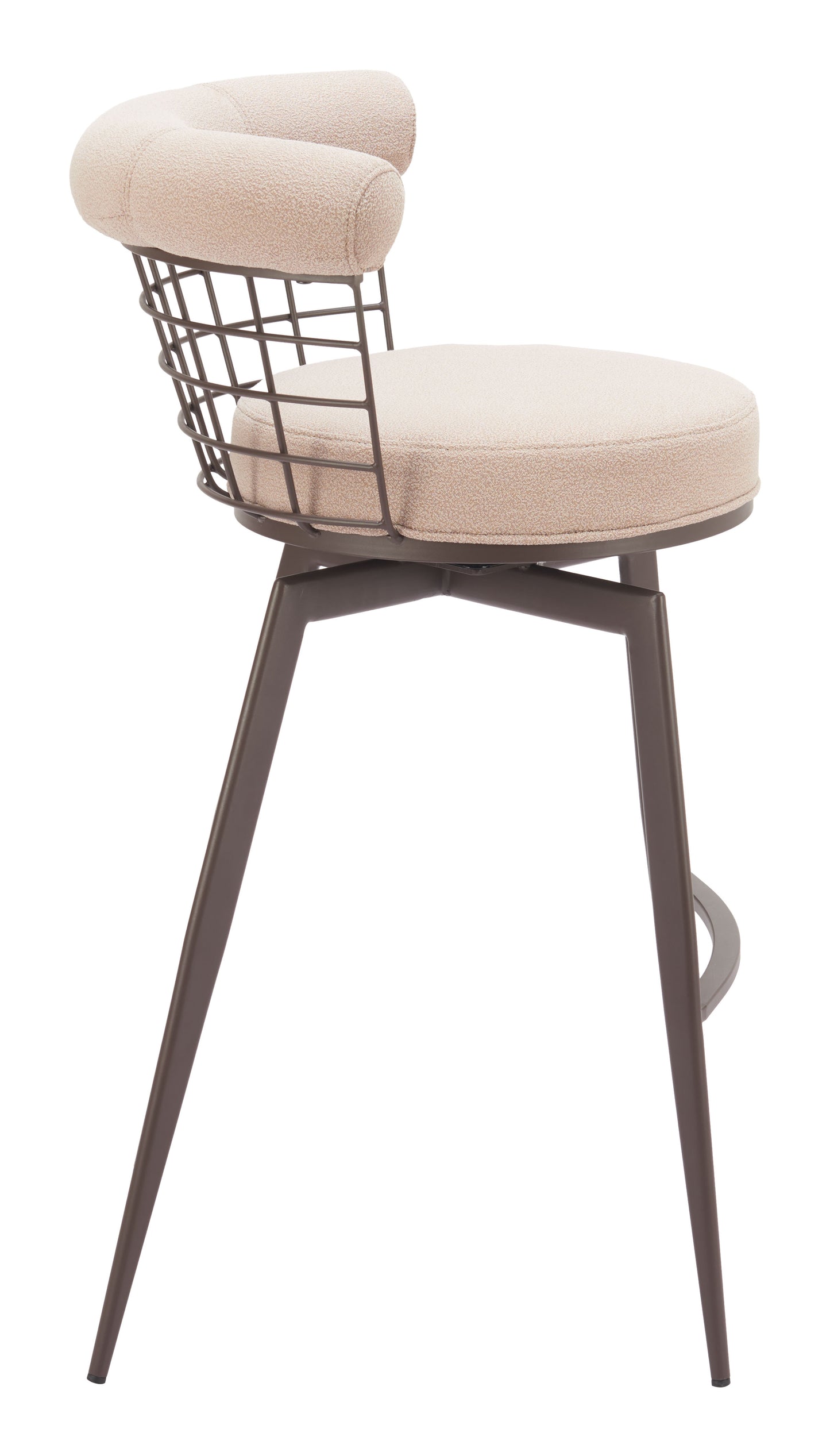 Saku Swivel Barstool Beige & Brown - 2