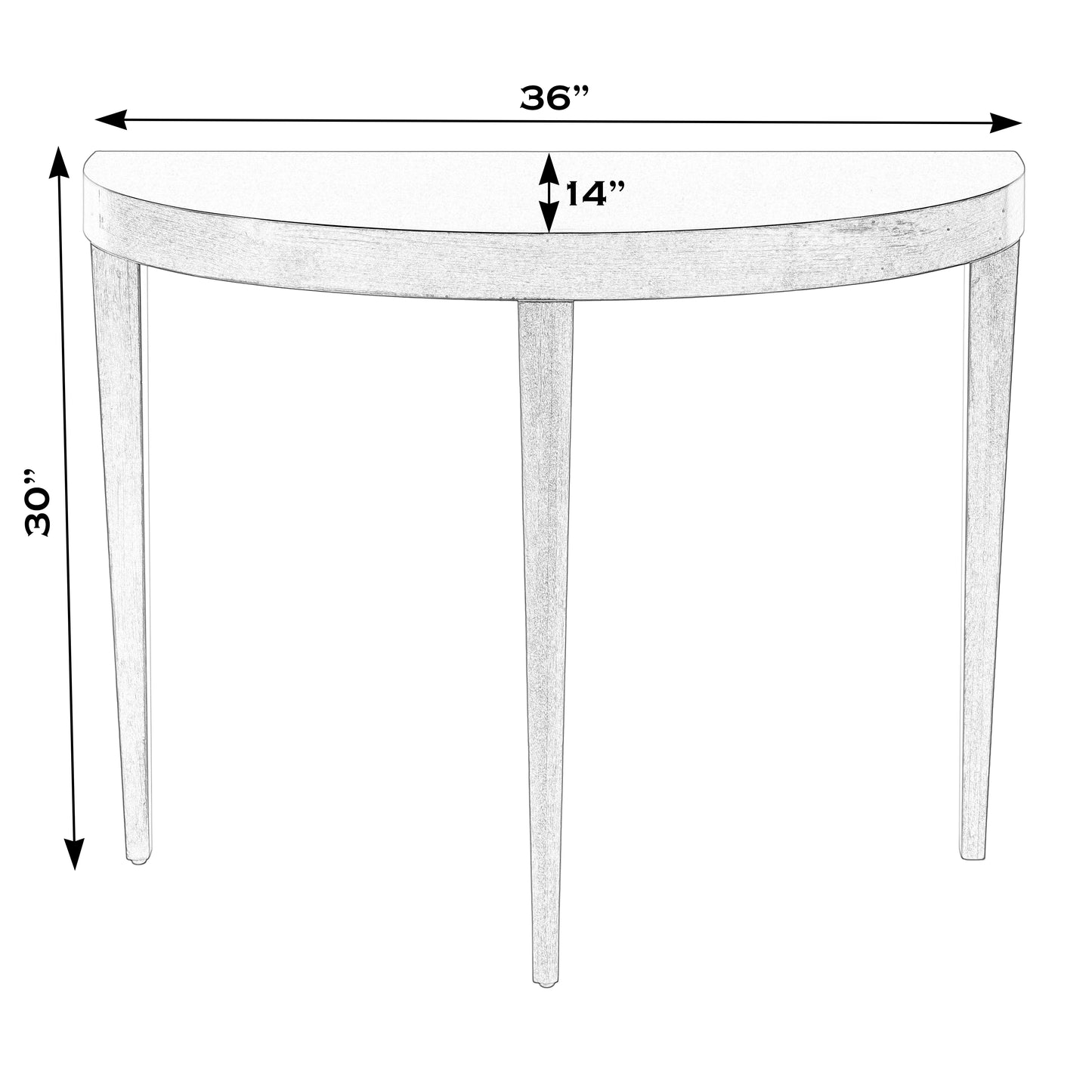 Butler Specialty Company Ingrid 36 in. W Demilune Wood Traditional Console Table, Black