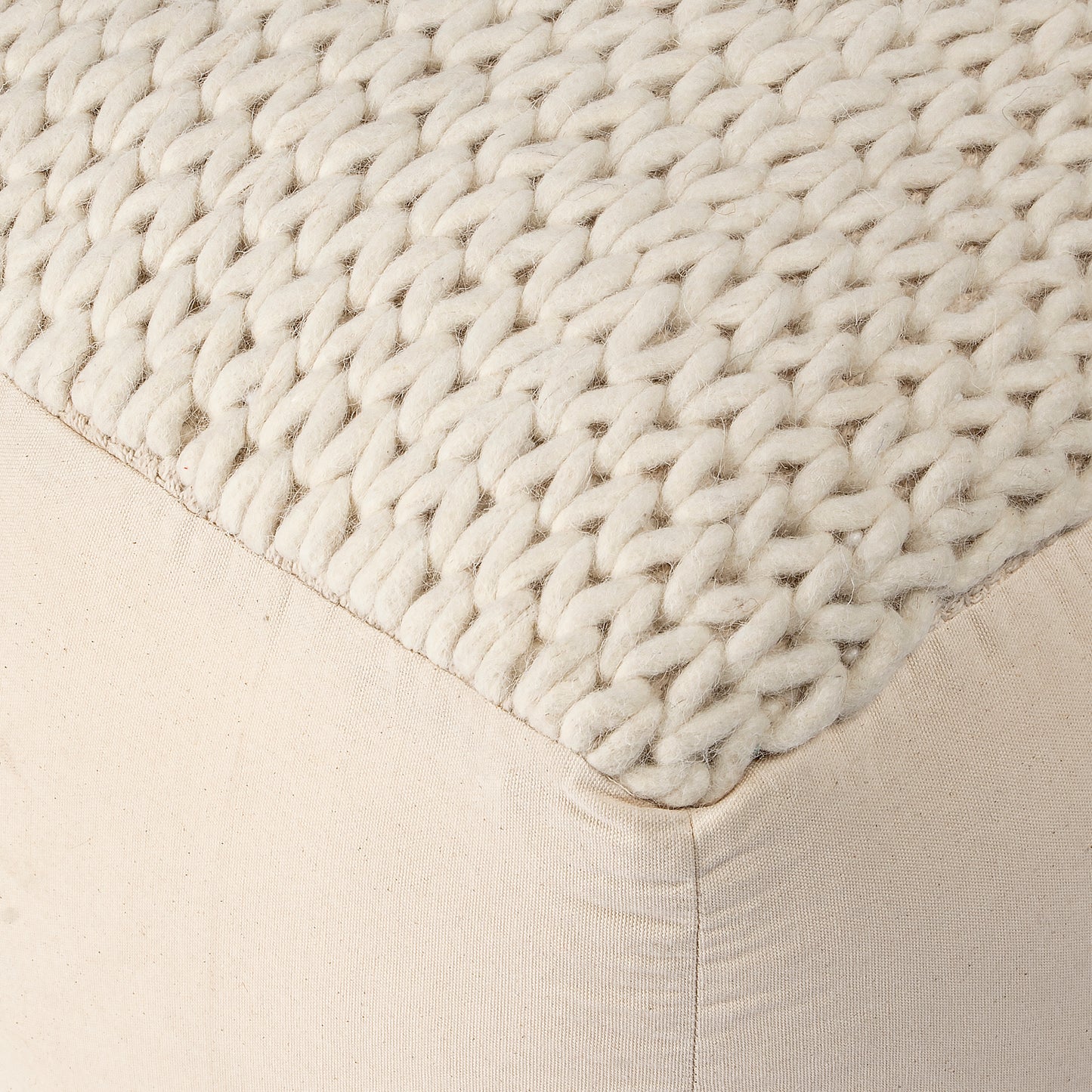 Butler Specialty Company Fernandos 20 in. W  Square Woven Pouffe, Cream, Ivory