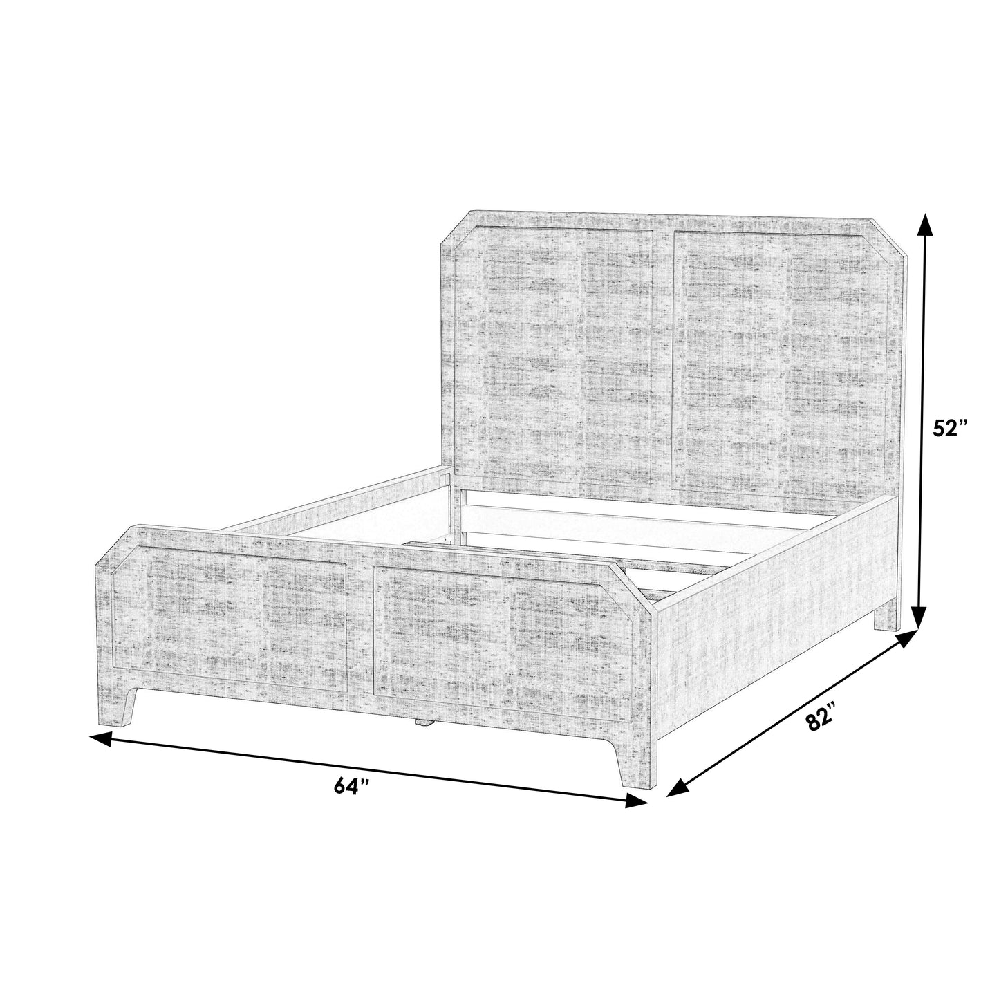 Bar Harbor Queen Raffia Panel Bed in Natural 5706362