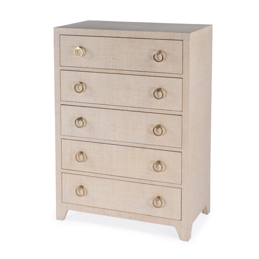 Bar Harbor 5 Drawer Raffia Dresser in Natural 5707362