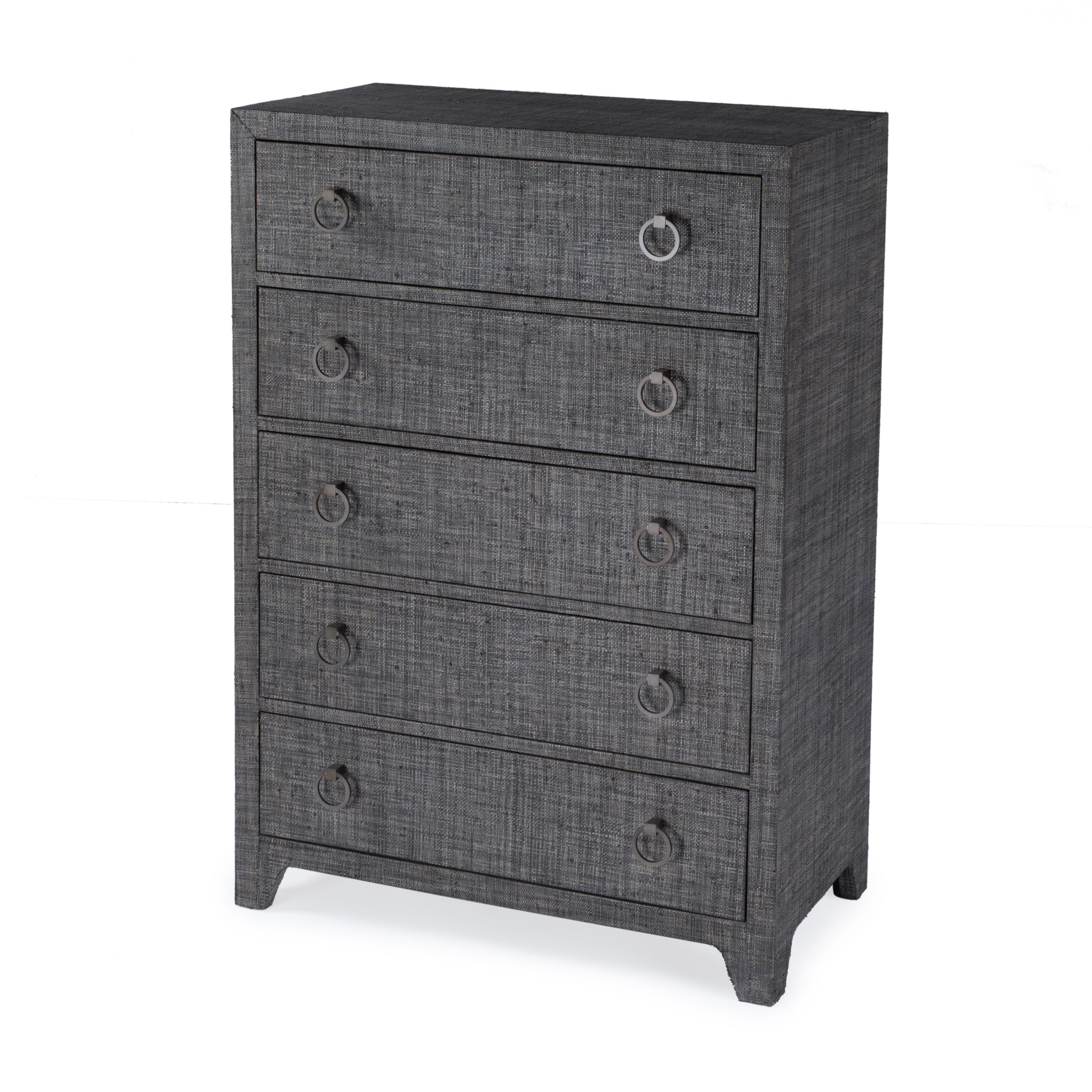 Butler Specialty Company Bar Harbor 32 in. W Rectangular Raffia 5 Drawer Dresser, Gray