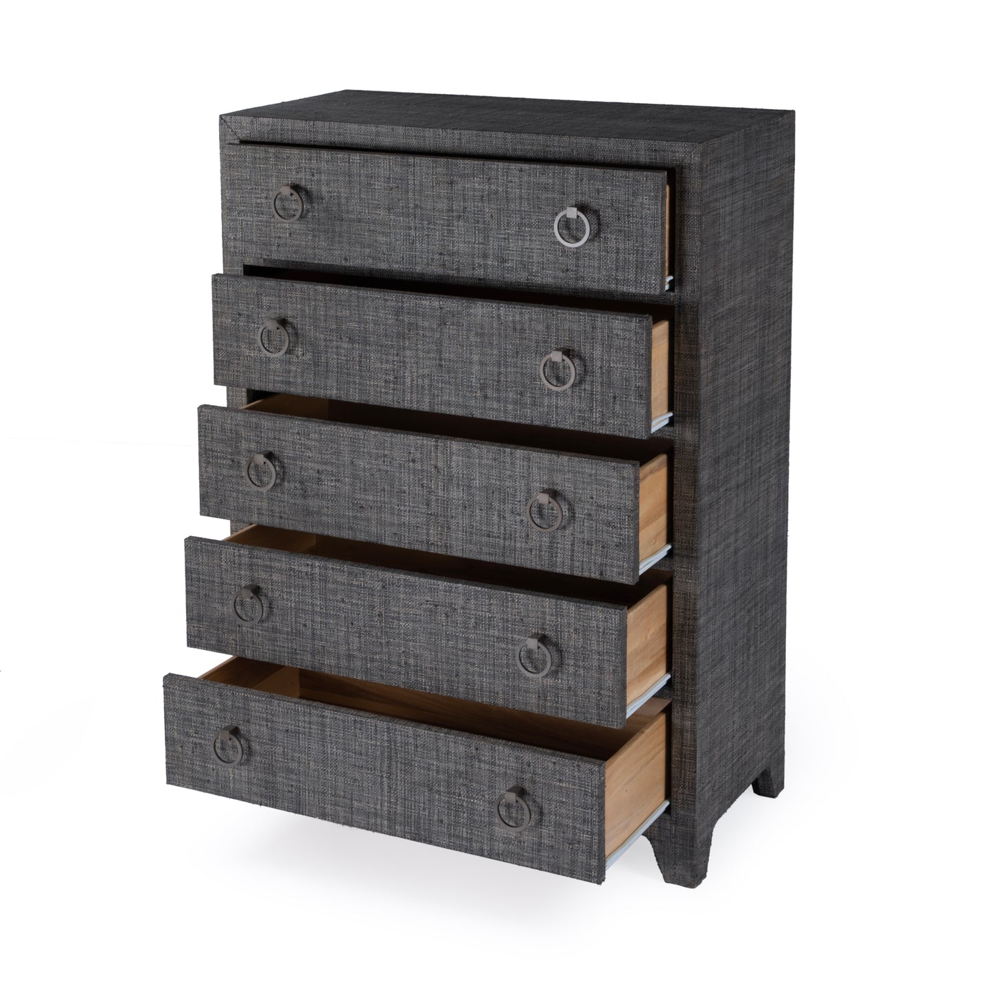 Butler Specialty Company Bar Harbor 32 in. W Rectangular Raffia 5 Drawer Dresser, Gray