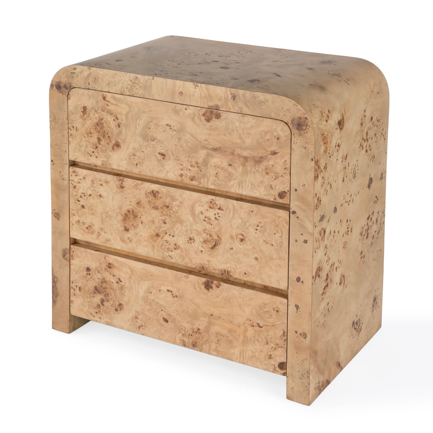Butler Specialty Company Cora 32 in. W Rectangular Waterfall Edge Wood 3 Drawer Small Chest, Light Brown