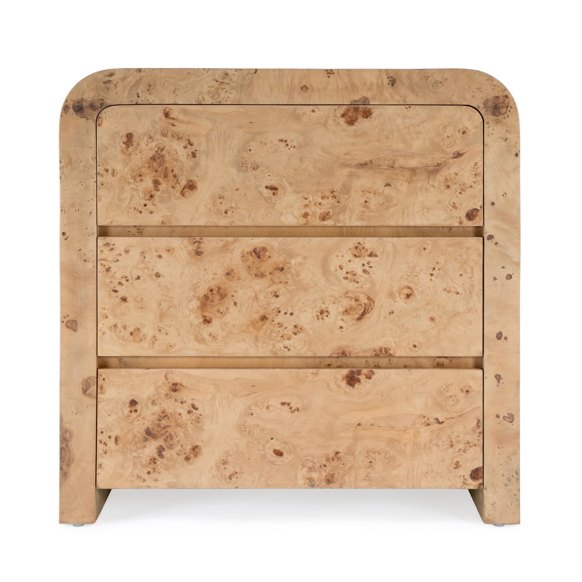 Butler Specialty Company Cora 32 in. W Rectangular Waterfall Edge Wood 3 Drawer Small Chest, Light Brown