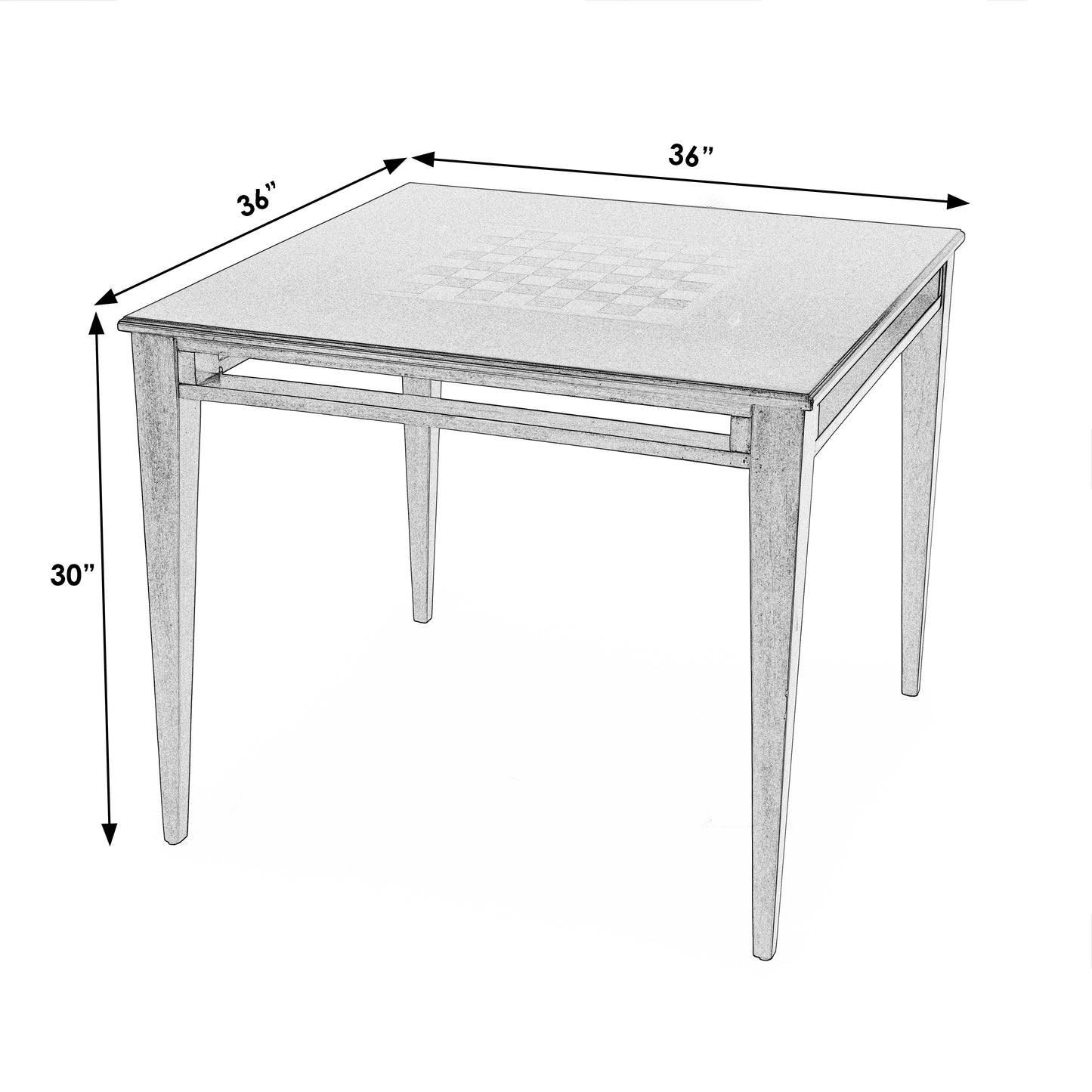 Butler Specialty Company Daltrey 36 in. W Square Wood Chess-Checkers Game Table, Medium Brown