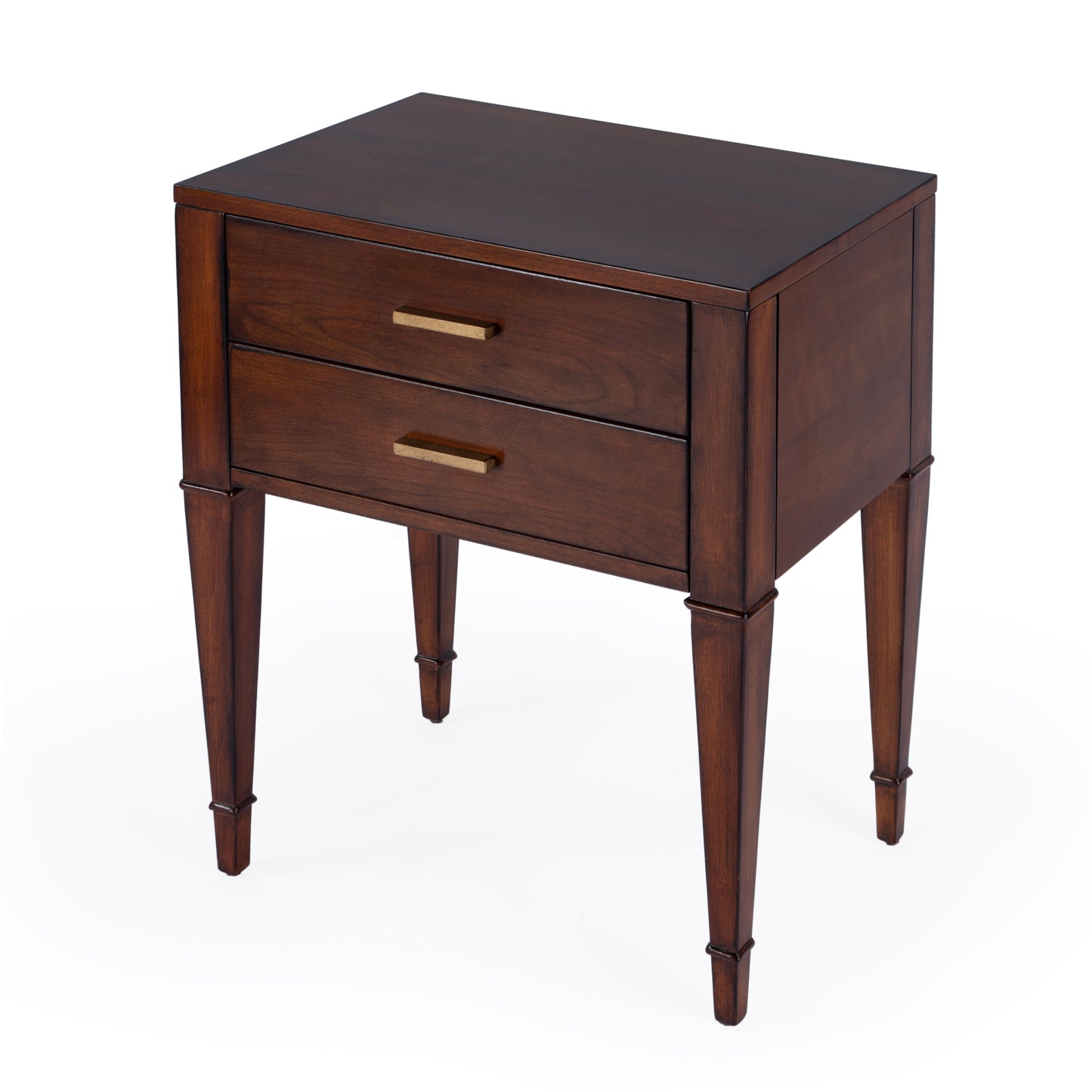 Butler Specialty Company Kai 24 in. W Rectangular Wood 2 Drawer End Table, Medium Brown
