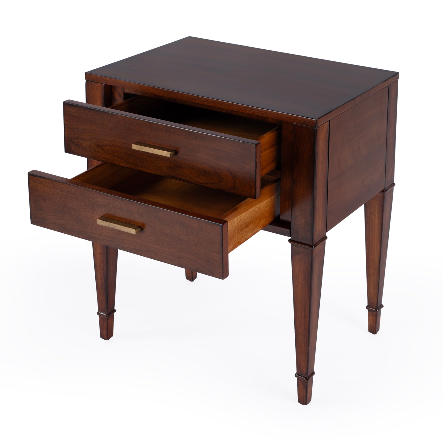 Butler Specialty Company Kai 24 in. W Rectangular Wood 2 Drawer End Table, Medium Brown