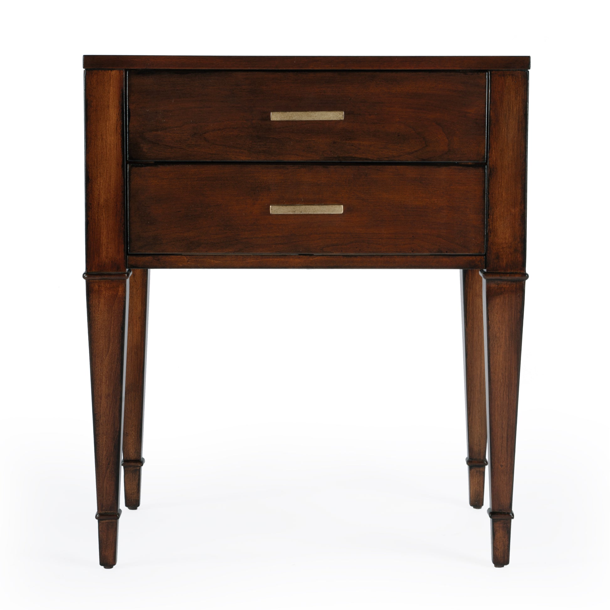 Butler Specialty Company Kai 24 in. W Rectangular Wood 2 Drawer End Table, Medium Brown