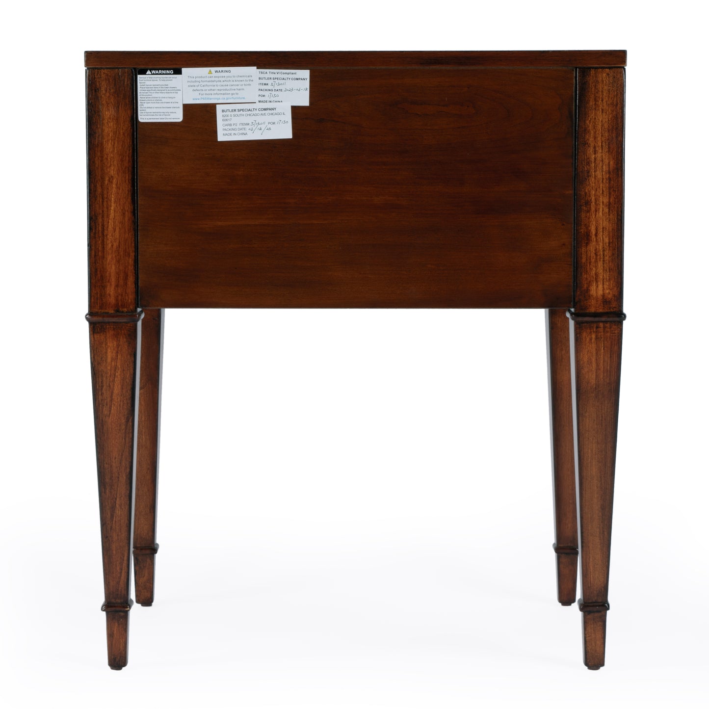 Butler Specialty Company Kai 24 in. W Rectangular Wood 2 Drawer End Table, Medium Brown
