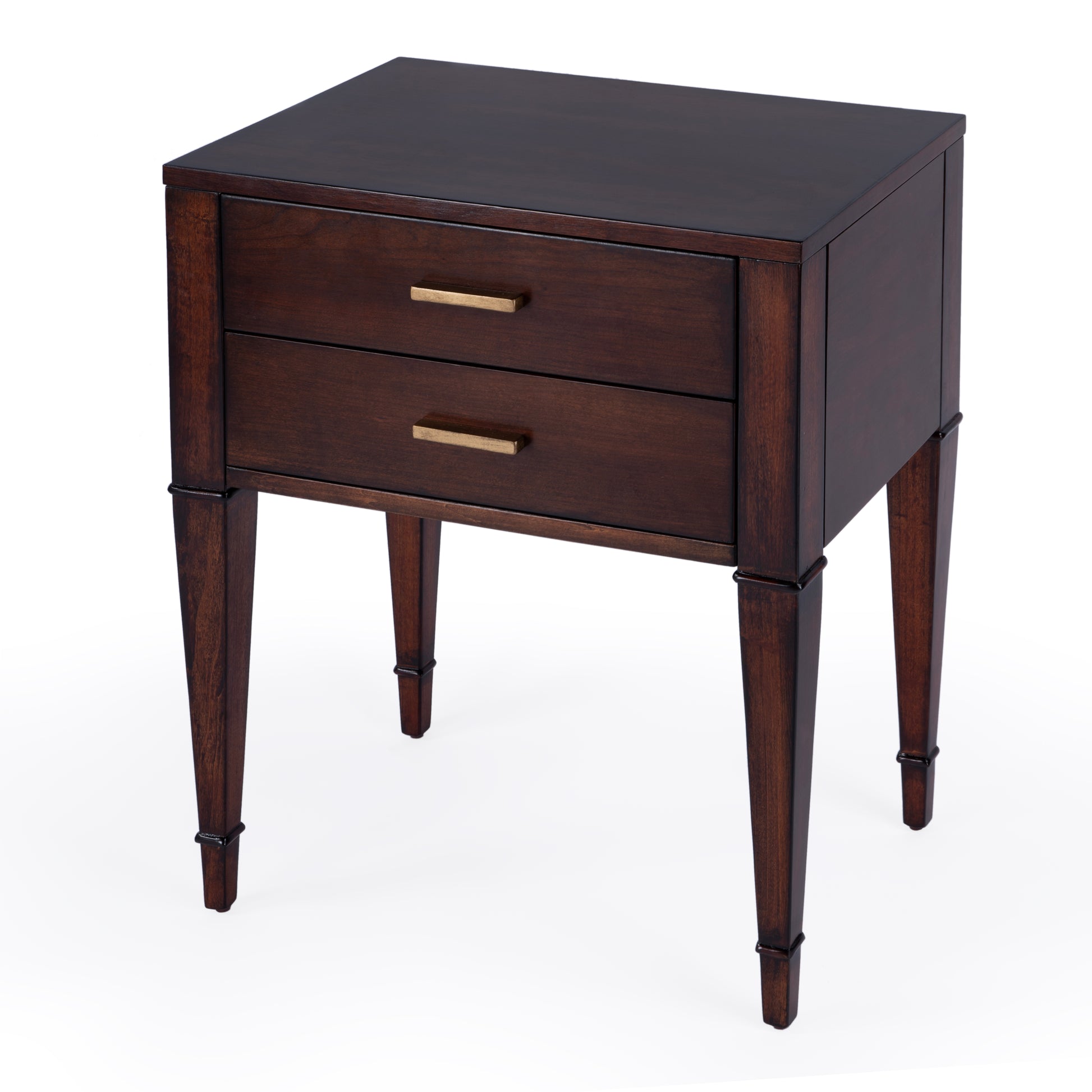 Butler Specialty Company Kai 24 in. W Rectangular Wood 2 Drawer End Table, Dark Brown
