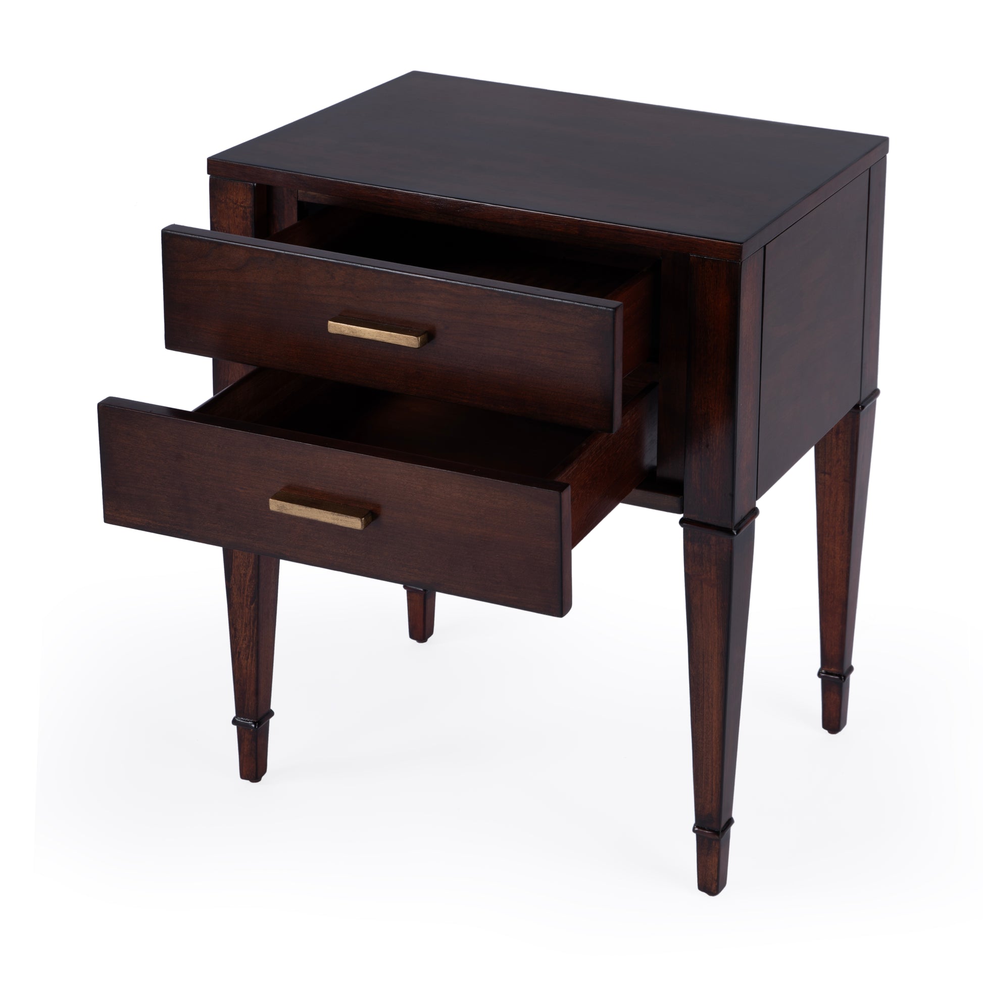 Butler Specialty Company Kai 24 in. W Rectangular Wood 2 Drawer End Table, Dark Brown
