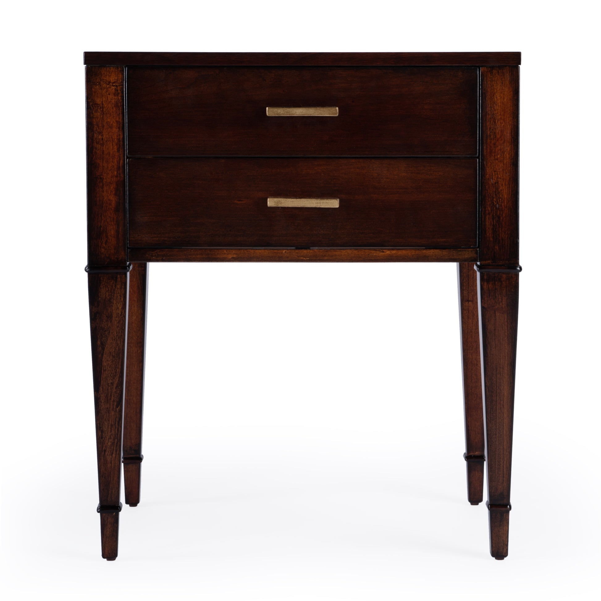 Butler Specialty Company Kai 24 in. W Rectangular Wood 2 Drawer End Table, Dark Brown