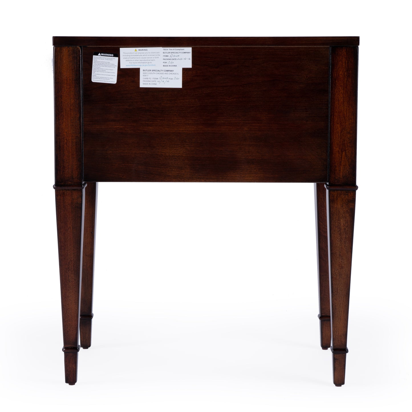 Butler Specialty Company Kai 24 in. W Rectangular Wood 2 Drawer End Table, Dark Brown
