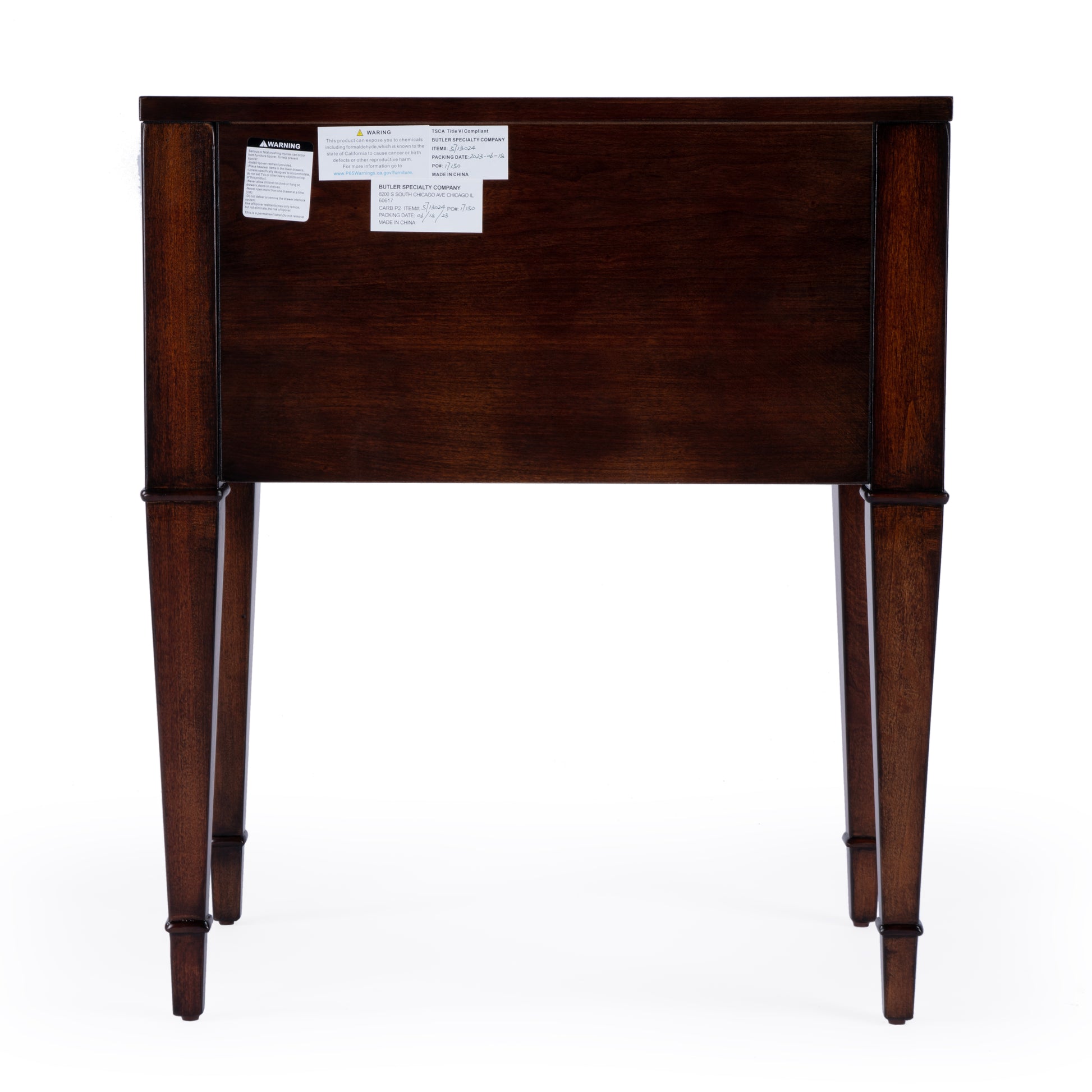 Butler Specialty Company Kai 24 in. W Rectangular Wood 2 Drawer End Table, Dark Brown