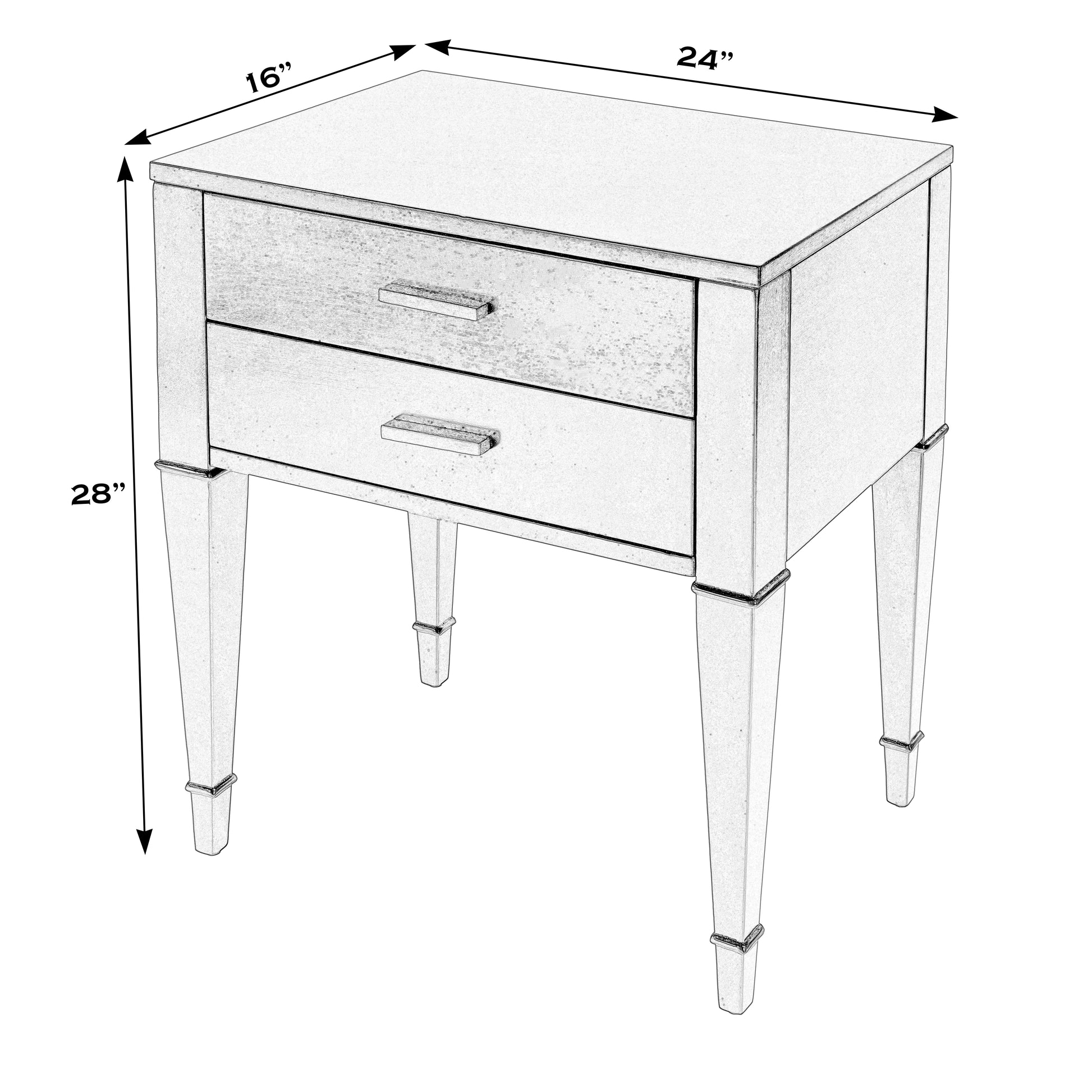 Butler Specialty Company Kai 24 in. W Rectangular Wood 2 Drawer End Table, Dark Brown