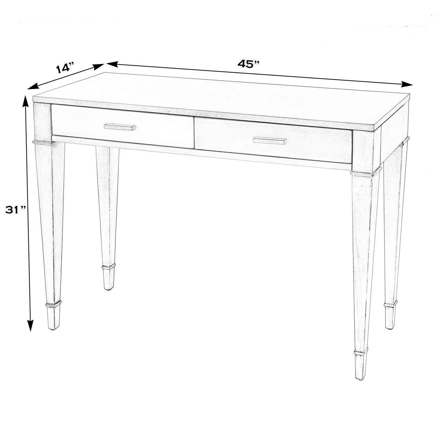 Kai 2 Drawer 45" Wood Console Table in Beige 5714424