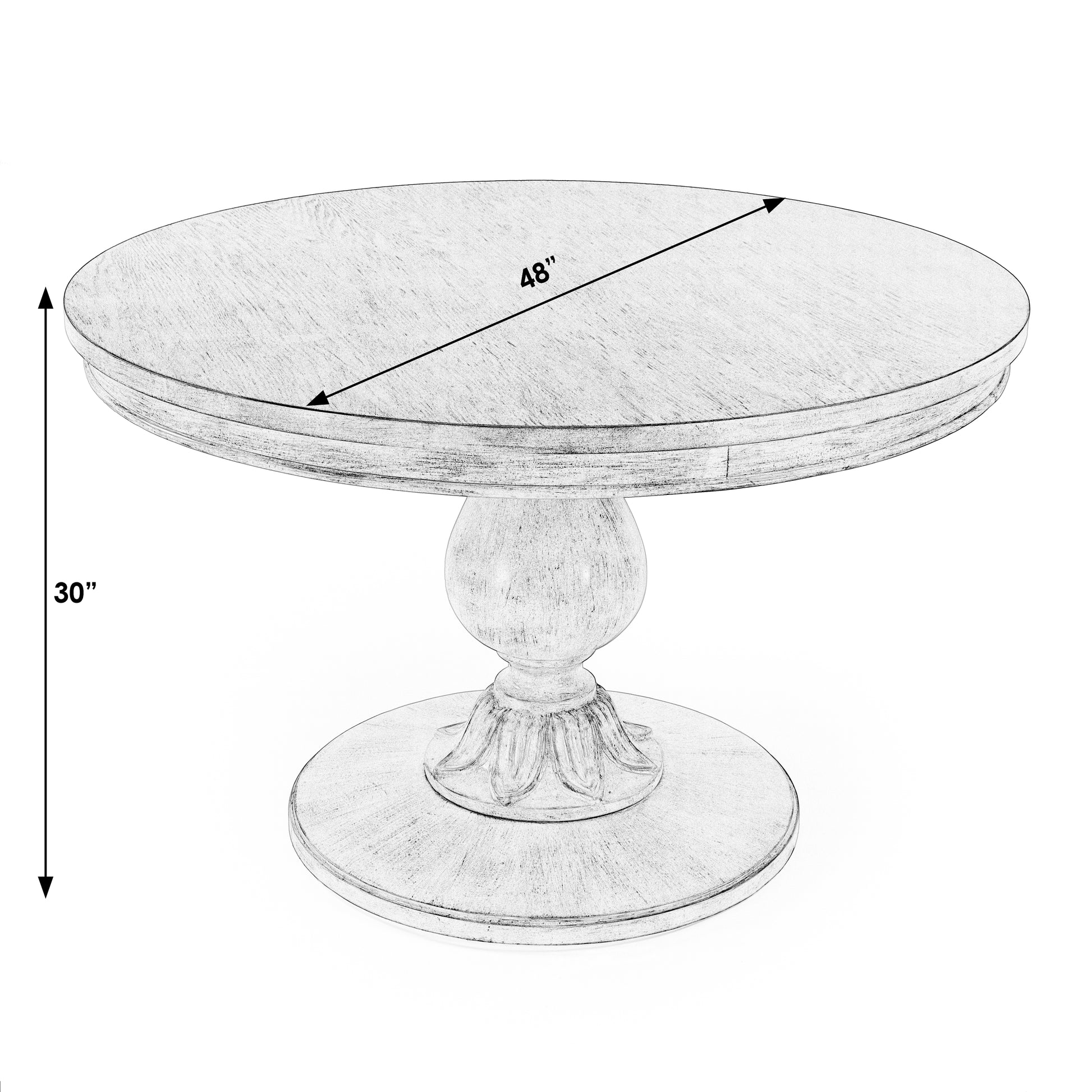 Butler Specialty Company Evie 48 in. W Round Wood Single Pedestal Dining Table, Light Brown
