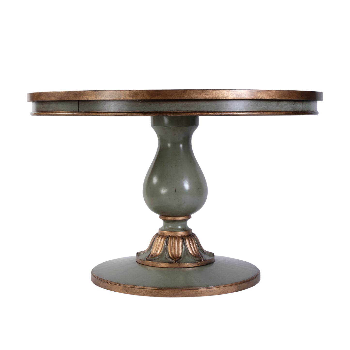 Butler Specialty Company Evie 48 in. W Round Wood Single Pedestal Dining Table, Pastel Green