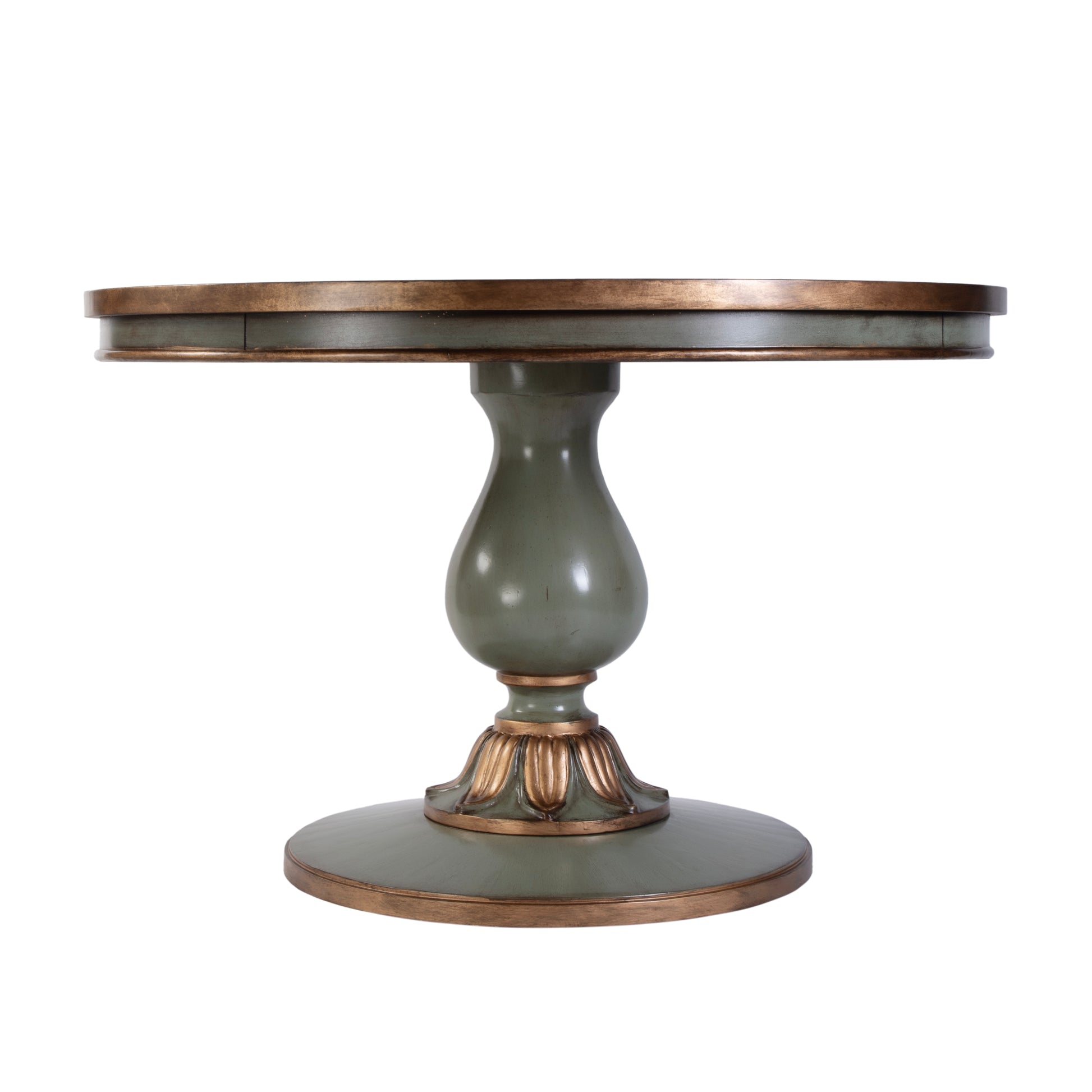 Butler Specialty Company Evie 48 in. W Round Wood Single Pedestal Dining Table, Pastel Green