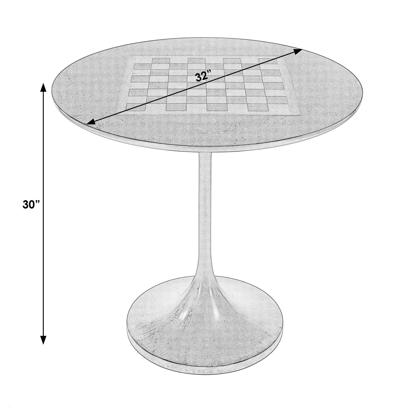 Butler Specialty Company Francis 32 in. W Round Pedestal Base Game Table, Dark Brown