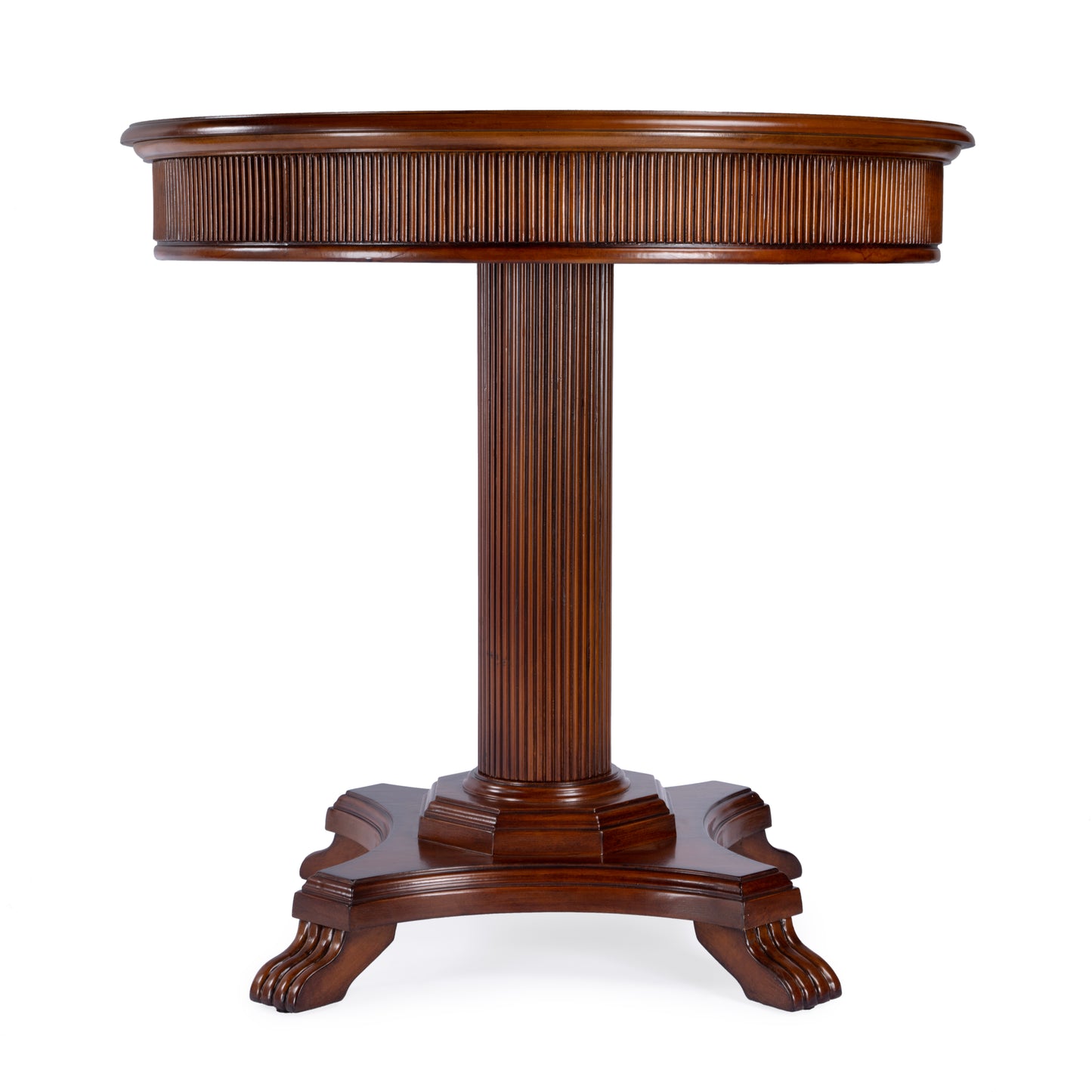 Ellsworth 36" Ribbed Pedestal Foyer Table in Brown 5719101