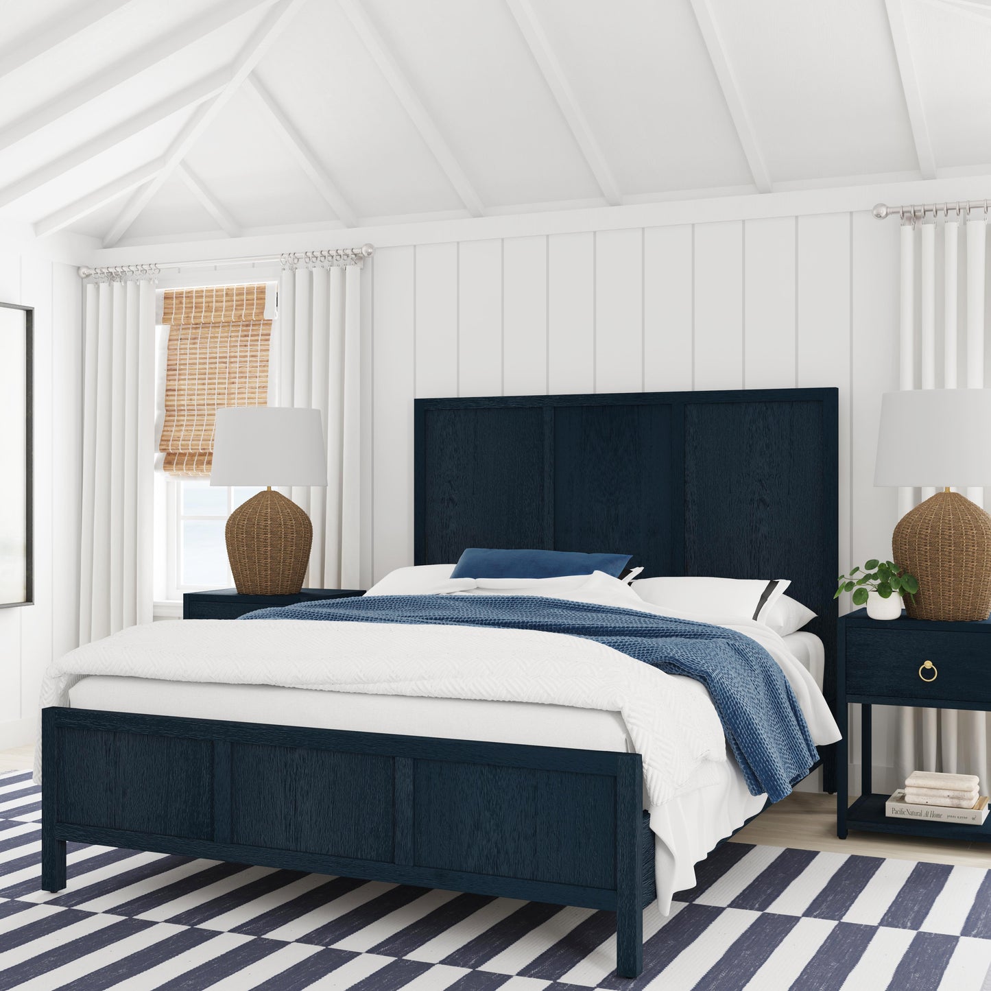 Lark Queen Size Bed in Navy Blue 5720291