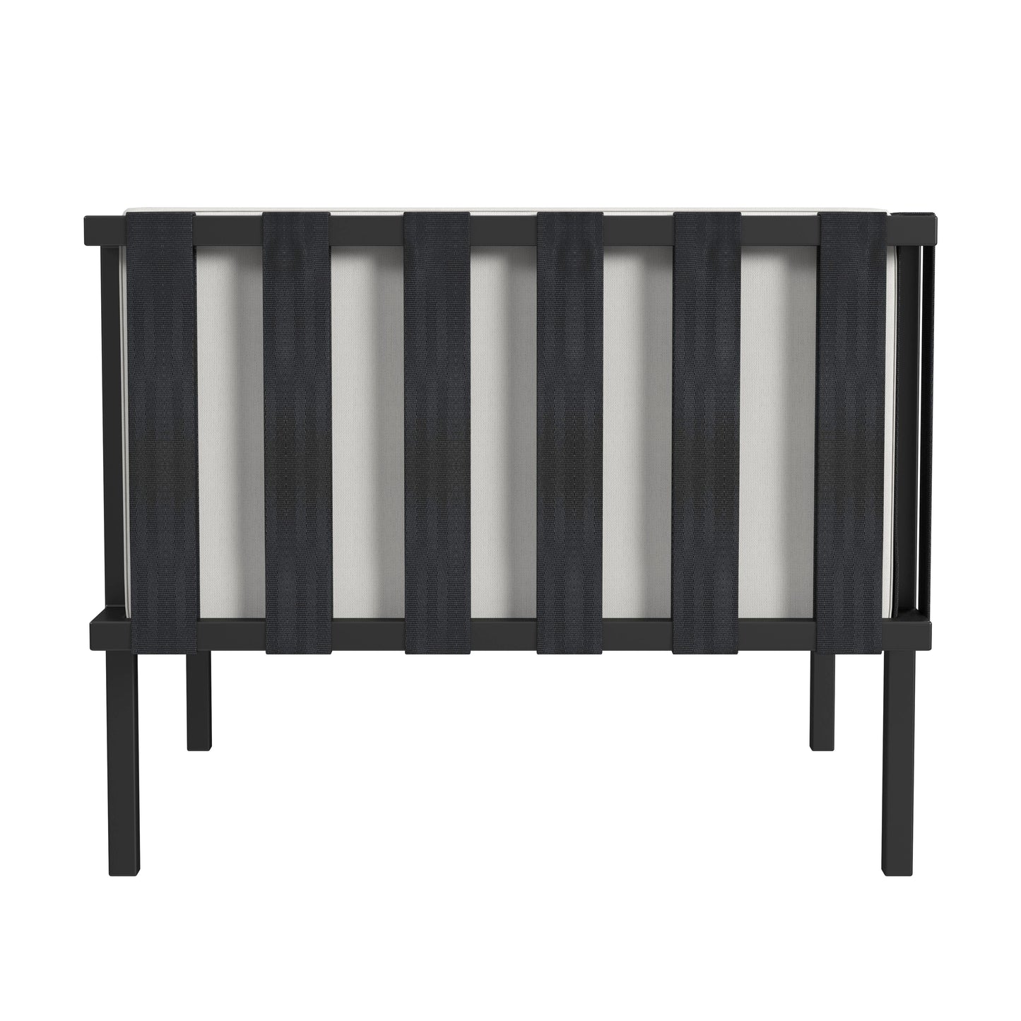 Butler Specialty Company Norway Outdoor 33 in. W Upholstered and Metal Club Chair with Cushion, Black and White