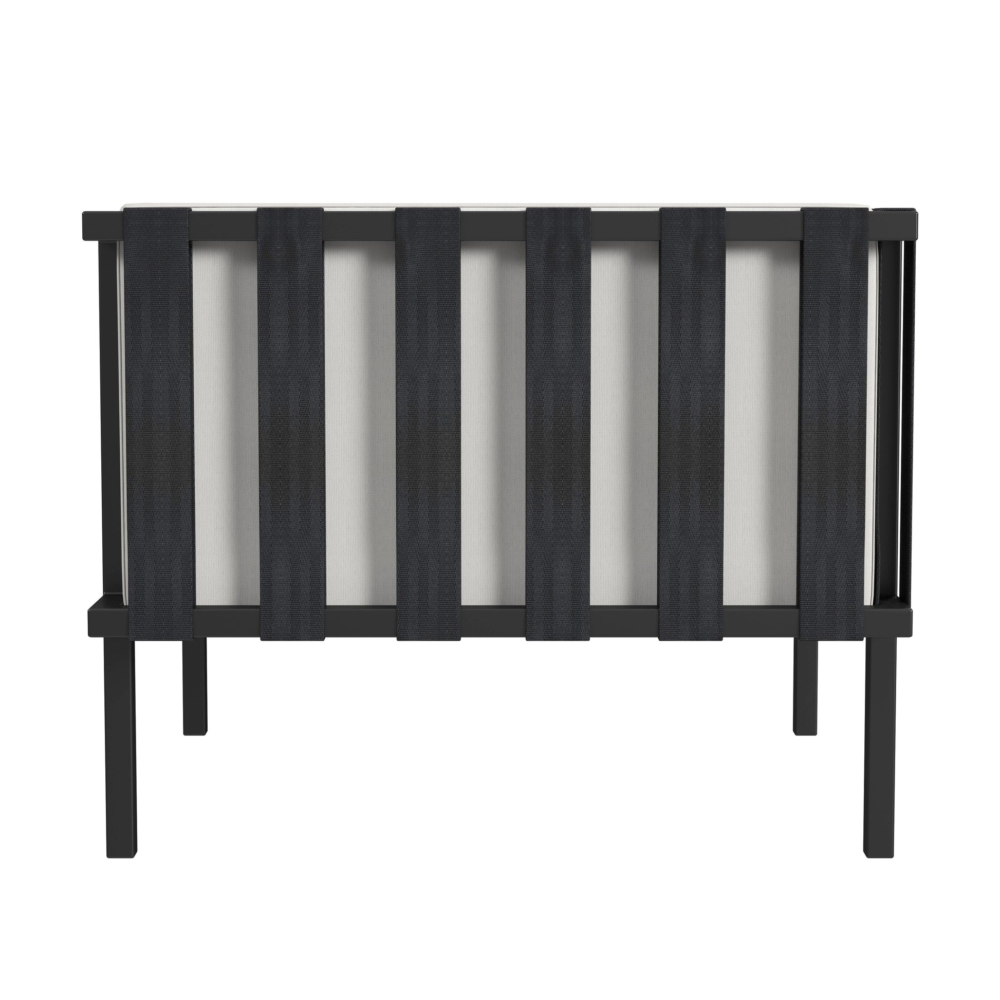 Butler Specialty Company Norway Outdoor 33 in. W Upholstered and Metal Club Chair with Cushion, Black and White