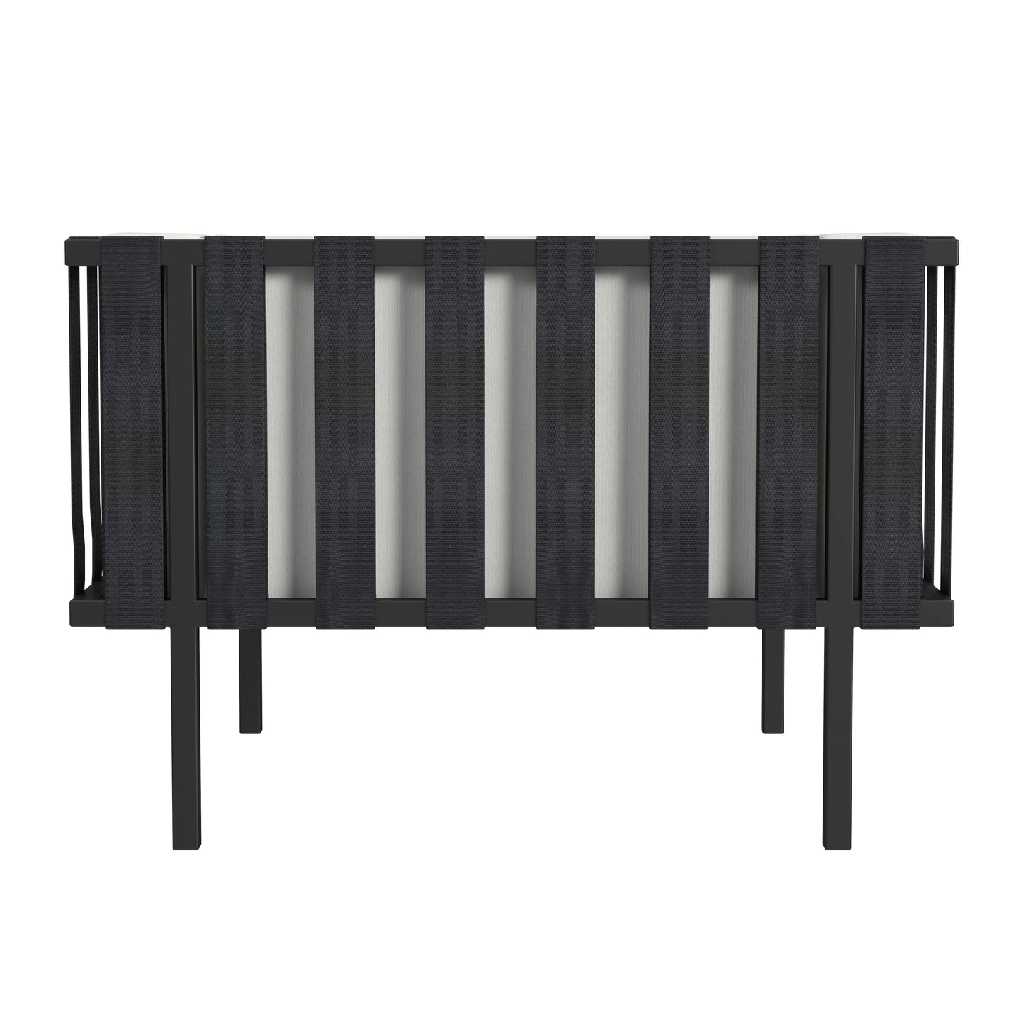 Butler Specialty Company Norway Outdoor 33 in. W Upholstered and Metal Club Chair with Cushion, Black and White