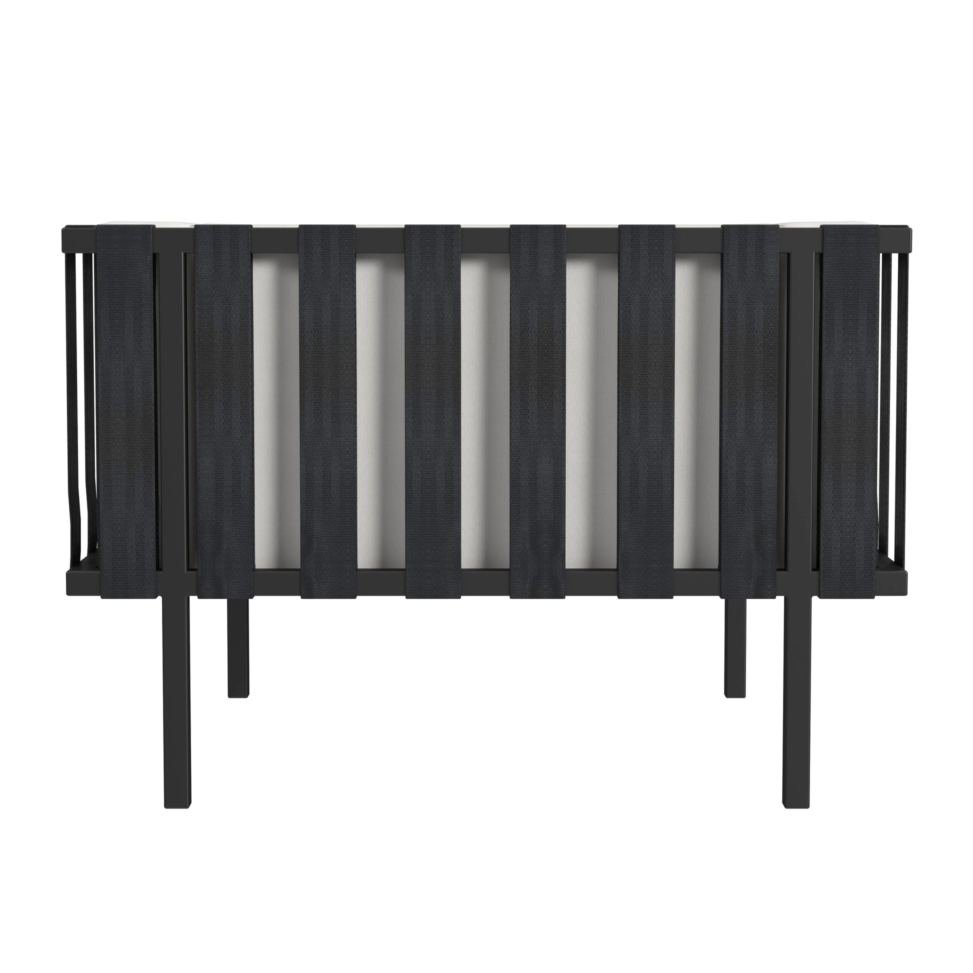 Butler Specialty Company Norway Outdoor 33 in. W Upholstered and Metal Club Chair with Cushion, Black and White