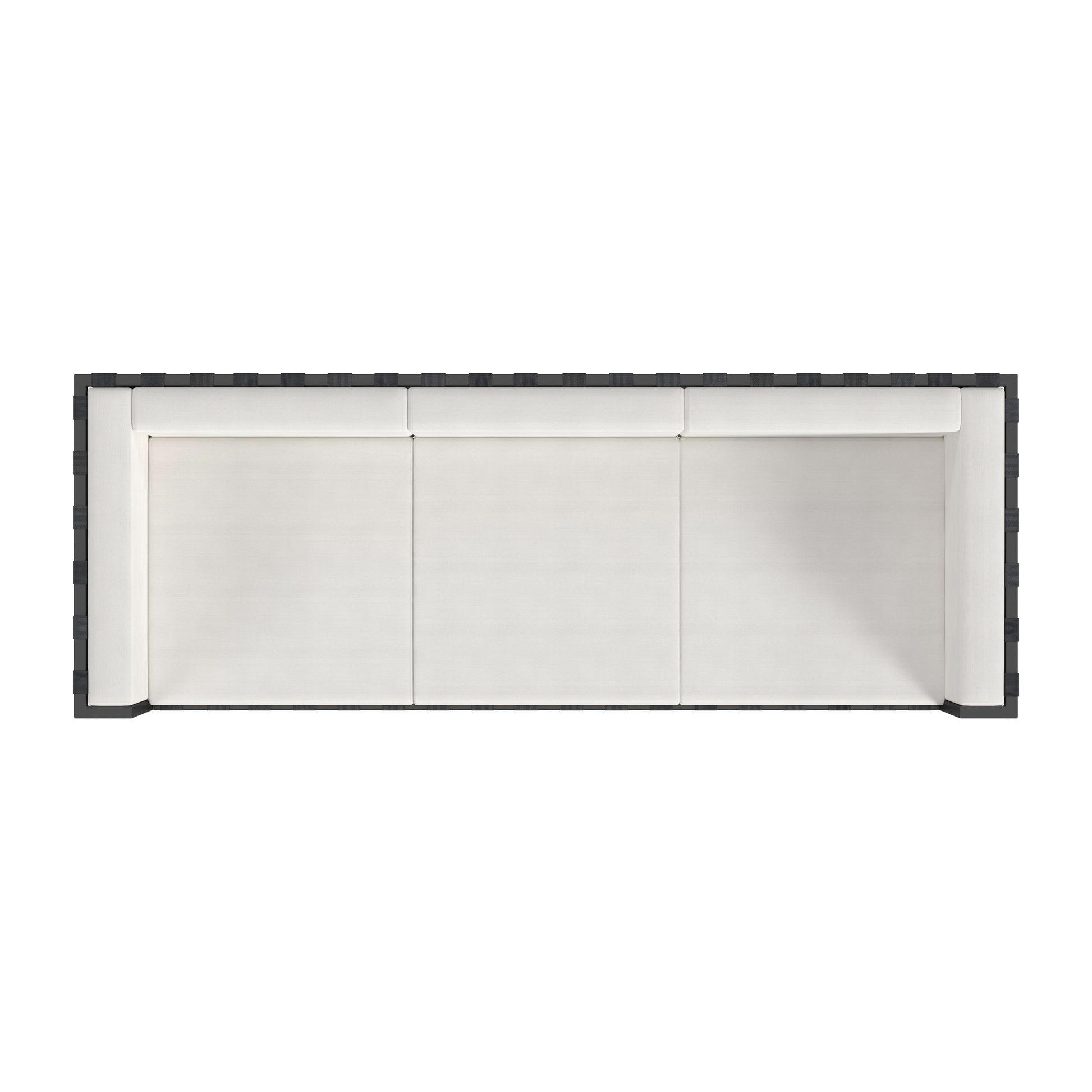 Butler Specialty Company Norway Outdoor 76.5 in. W Rectangular Upholstered and Metal Patio Sofa with Cushions, Black and White