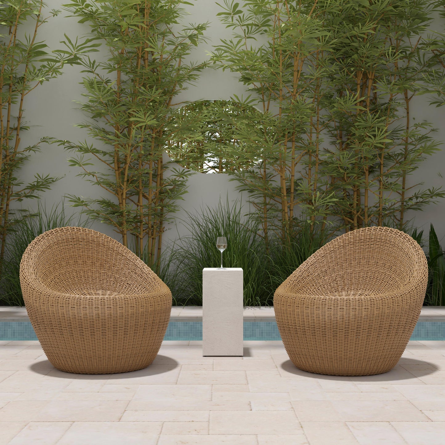 Butler Specialty Company Delmar Rattan Outdoor Nest Chair, Natural