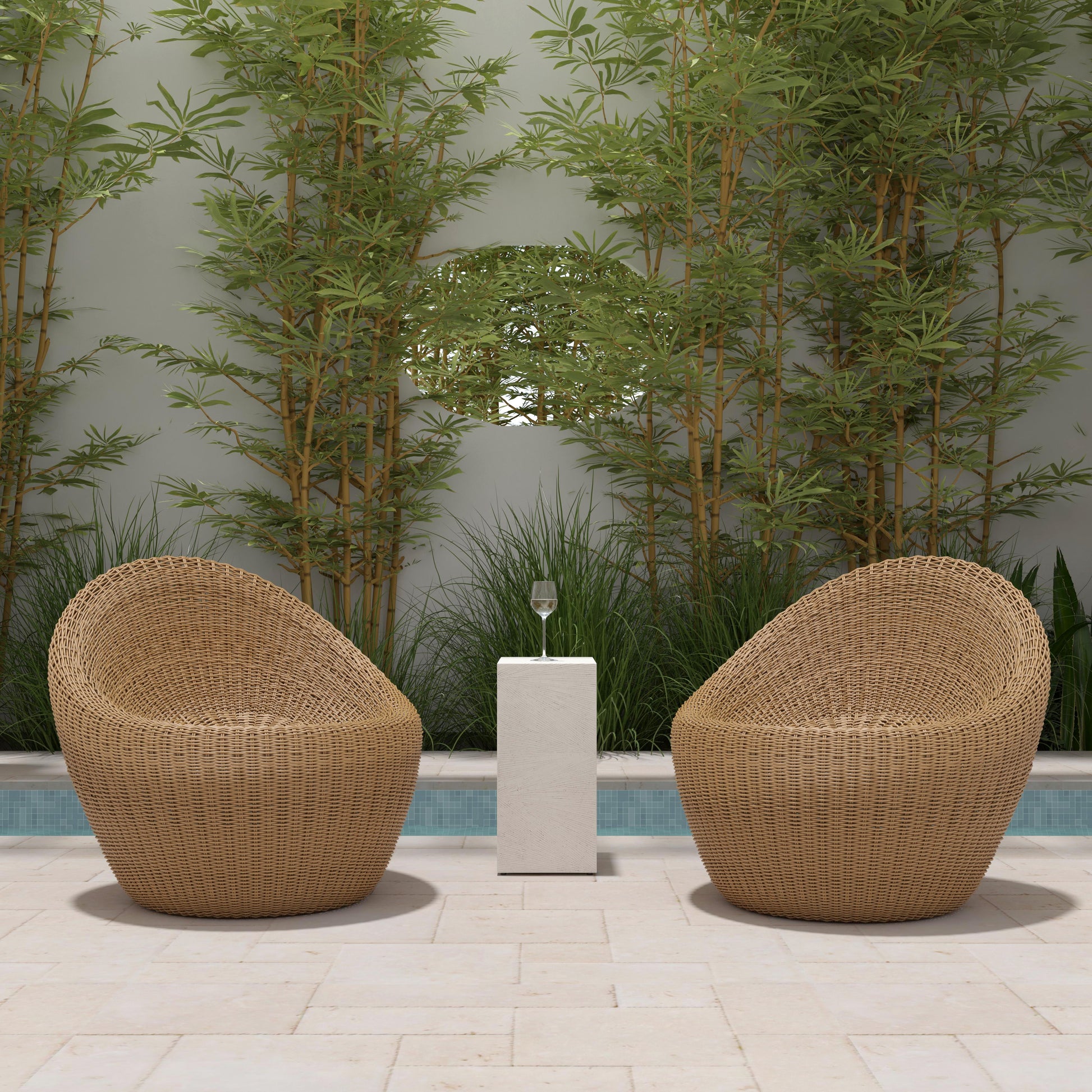 Butler Specialty Company Delmar Rattan Outdoor Nest Chair, Natural