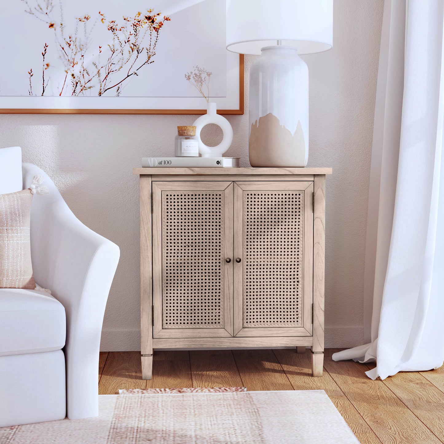 Flagstaff 2-Door Cane Cabinet in Natural 5725449