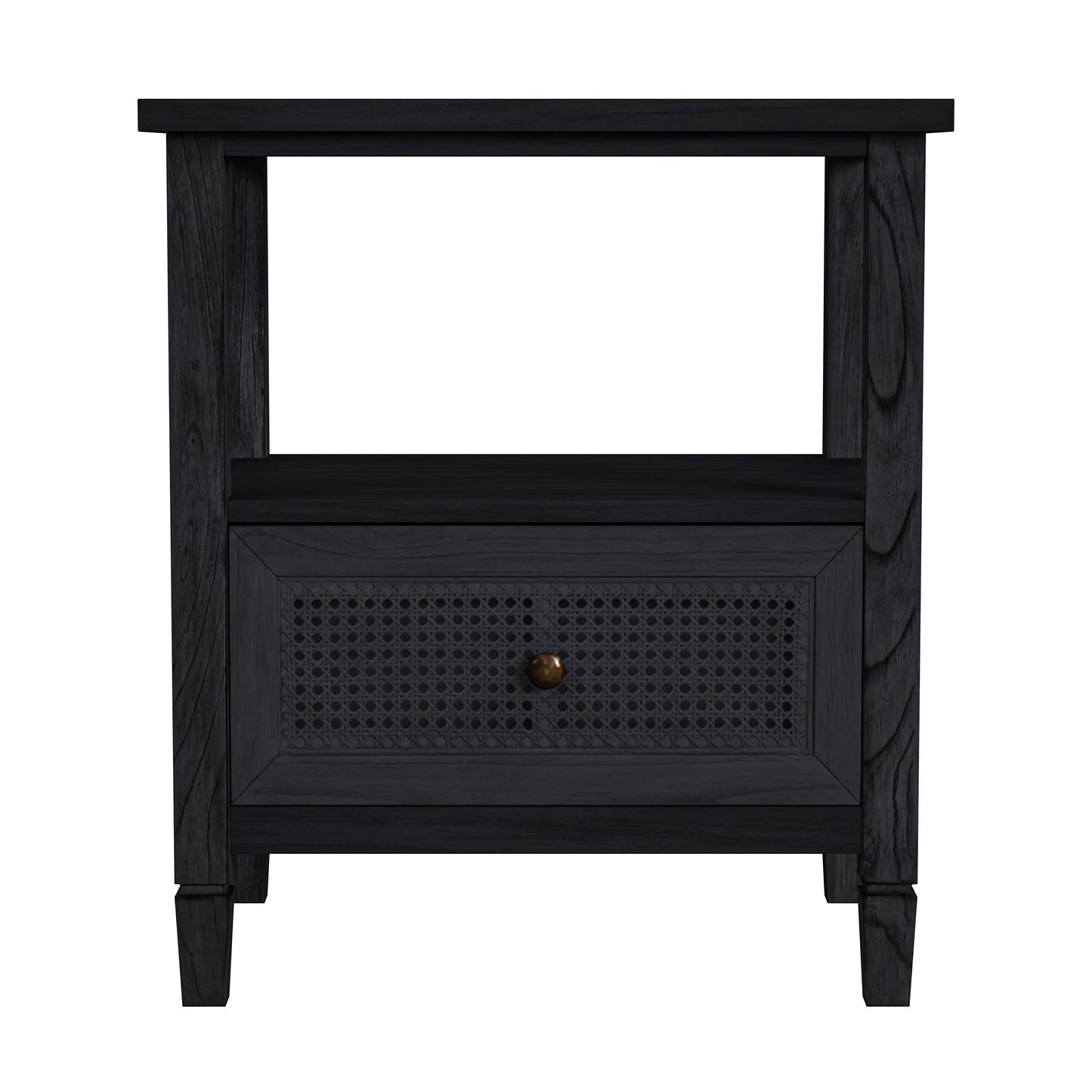 Flagstaff 1-Drawer Cane Nightstand in Black 5727432