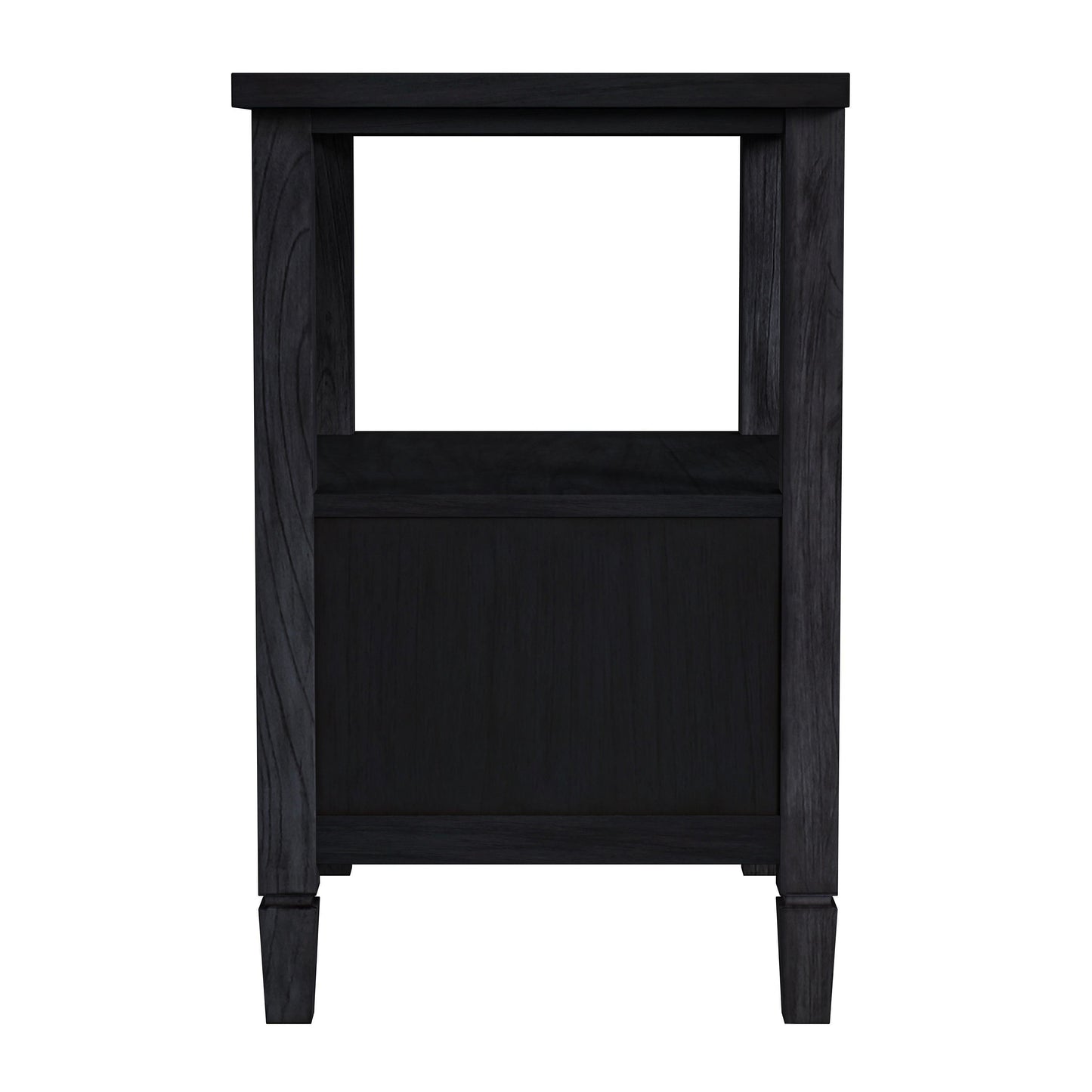 Flagstaff 1-Drawer Cane Nightstand in Black 5727432